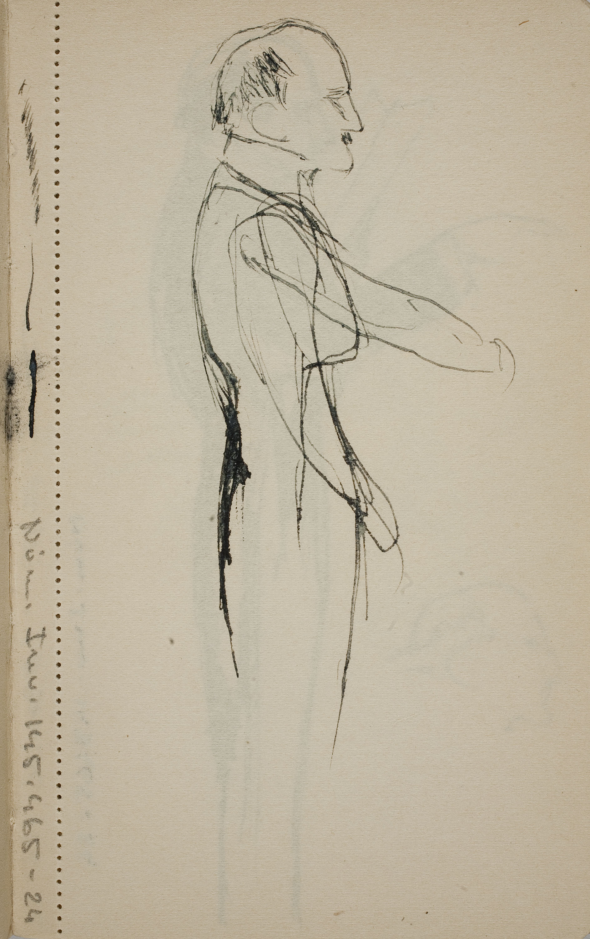 image for: Ismael Smith - Figura masculina de perfil - Cap a 1911-1913
