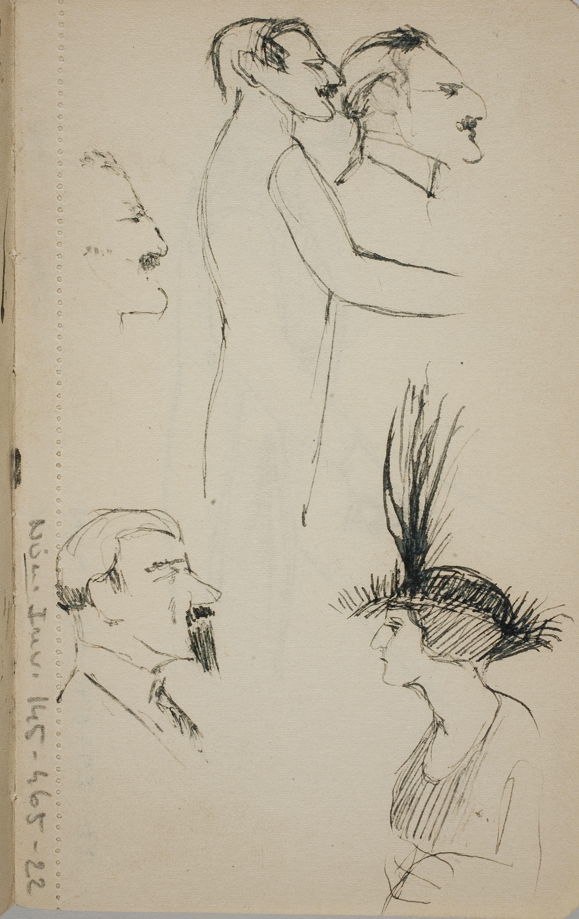image for: Ismael Smith - Estudi de figures de perfil - Cap a 1911-1913