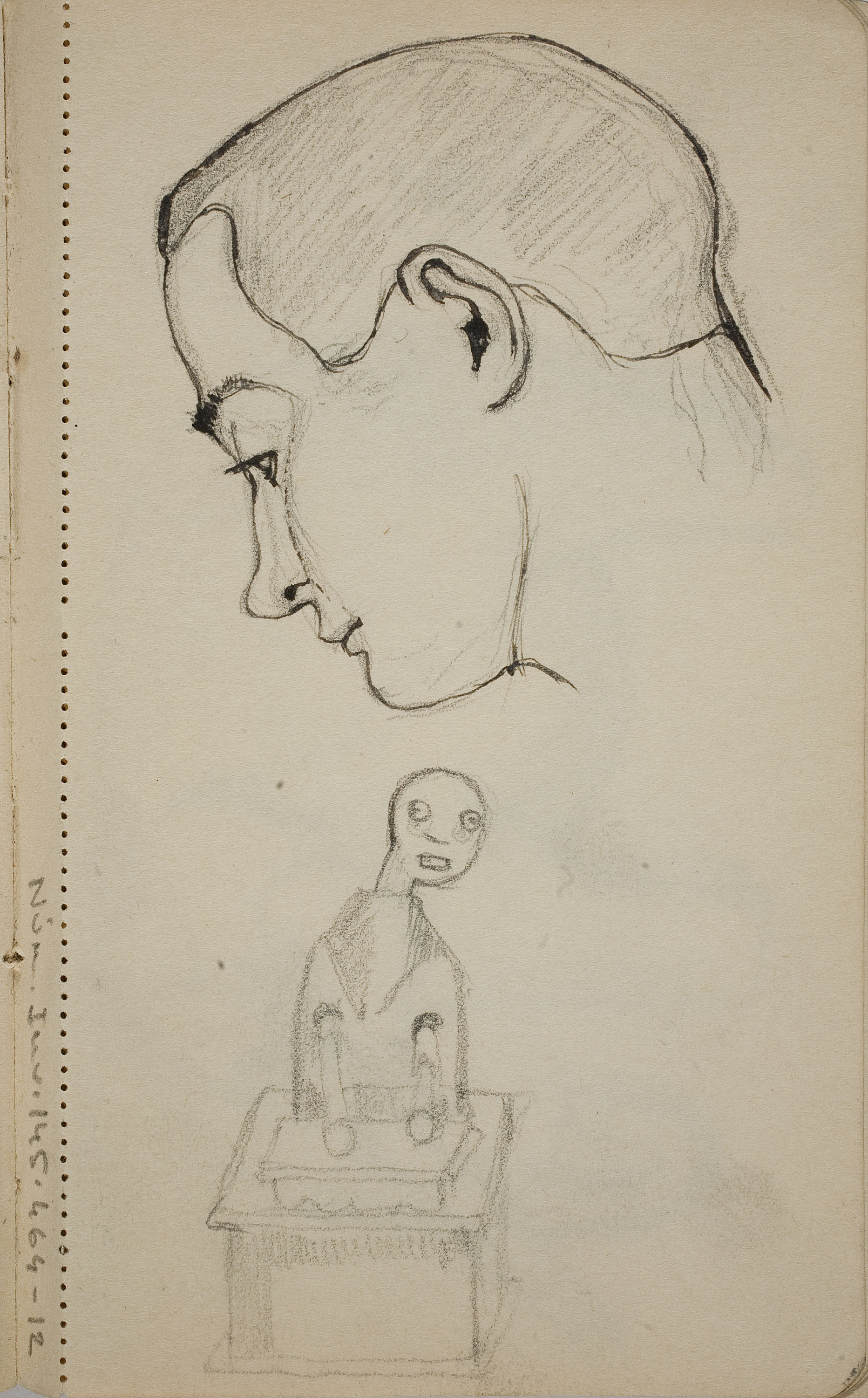 image for: Ismael Smith - Rostre masculí i figura esquemàtica - Cap a 1912