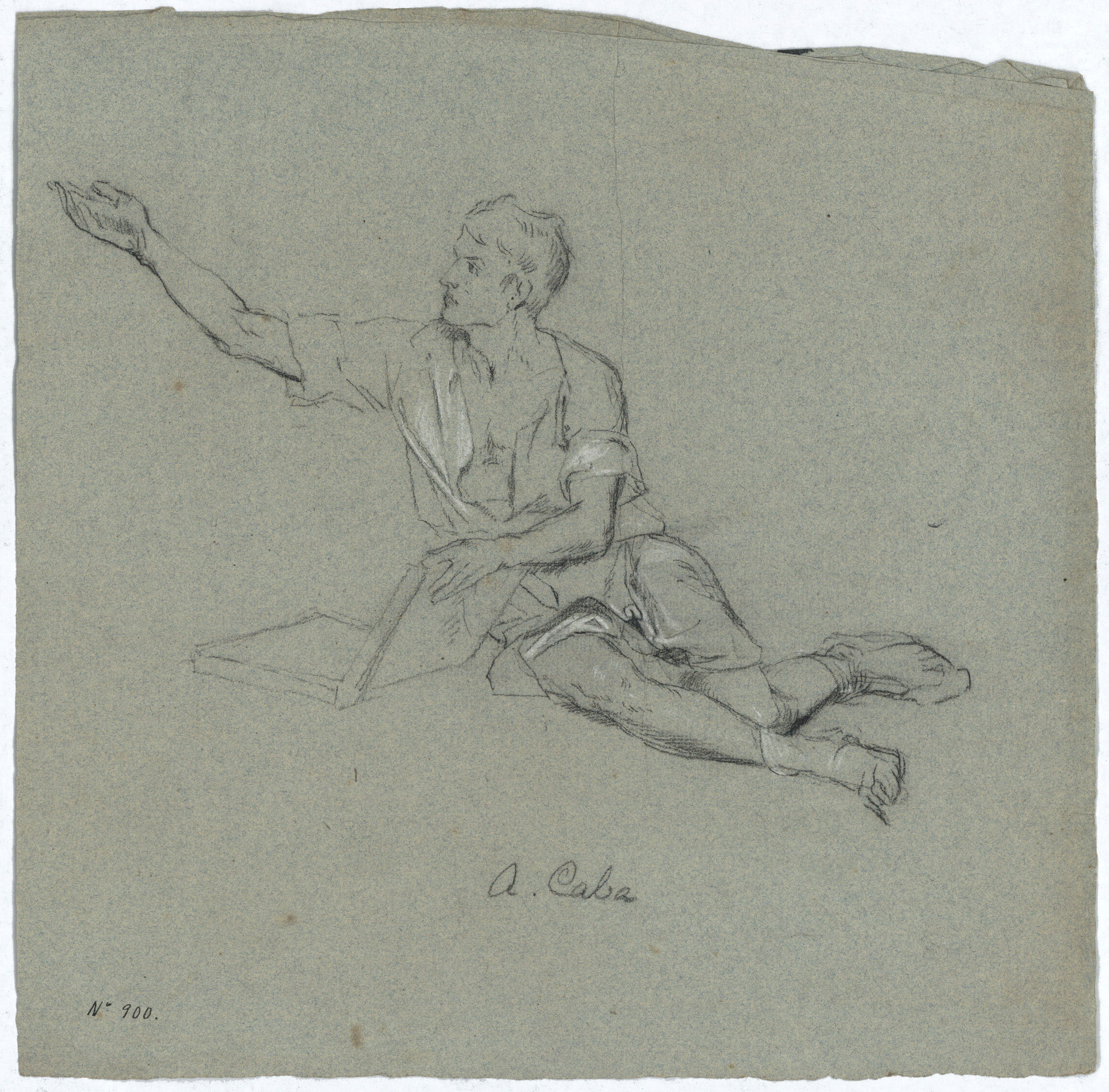 image for: Antoni Caba - Estudi de figura al·legòrica per a la pintura «La Pau» - Cap a 1876