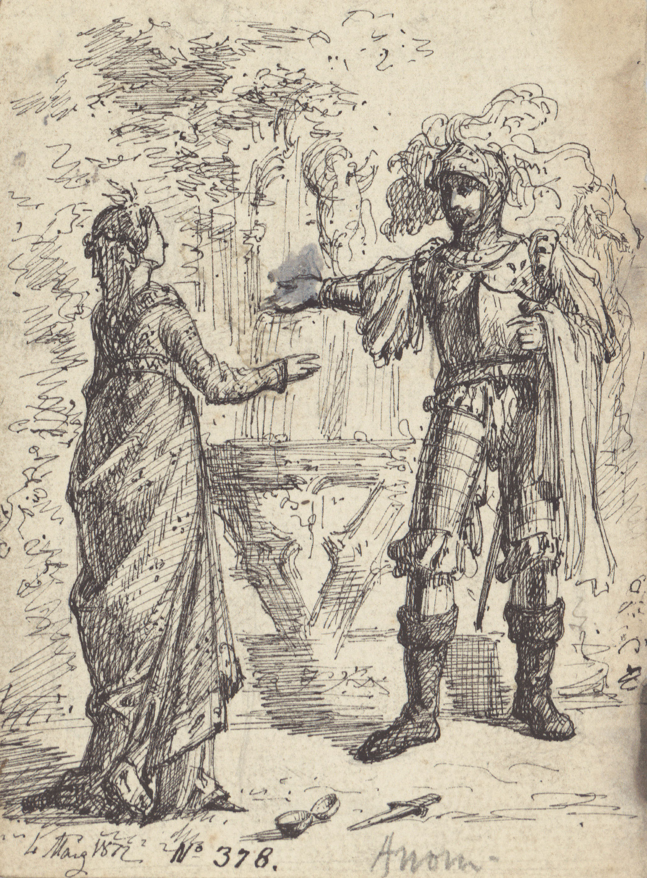 image for: Anònim - Il·lustració per al conte «Les tres taronges» - 1872