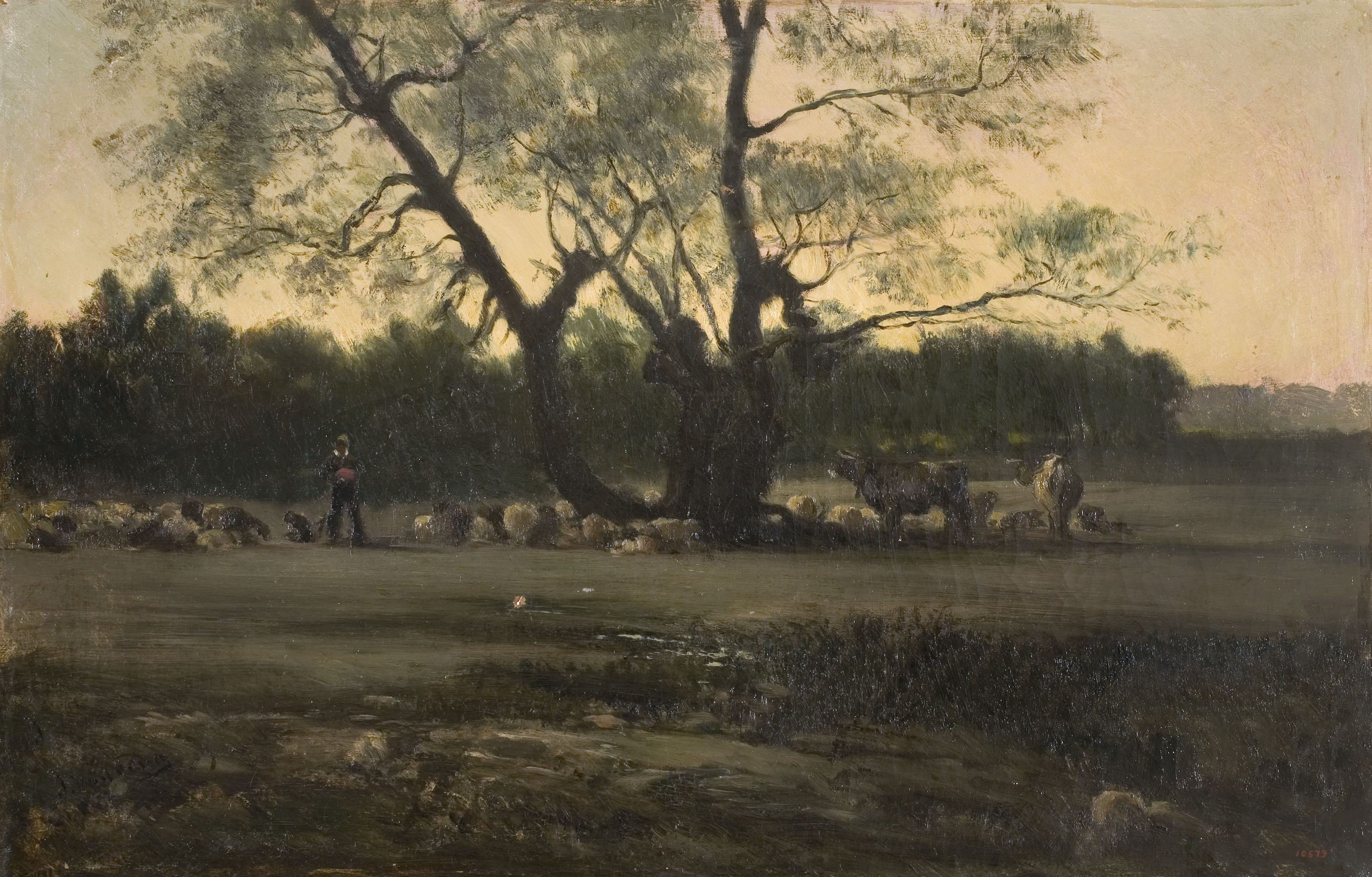 image for: Joaquim Vayreda - Vaques en un prat - Cap a 1885-1894
