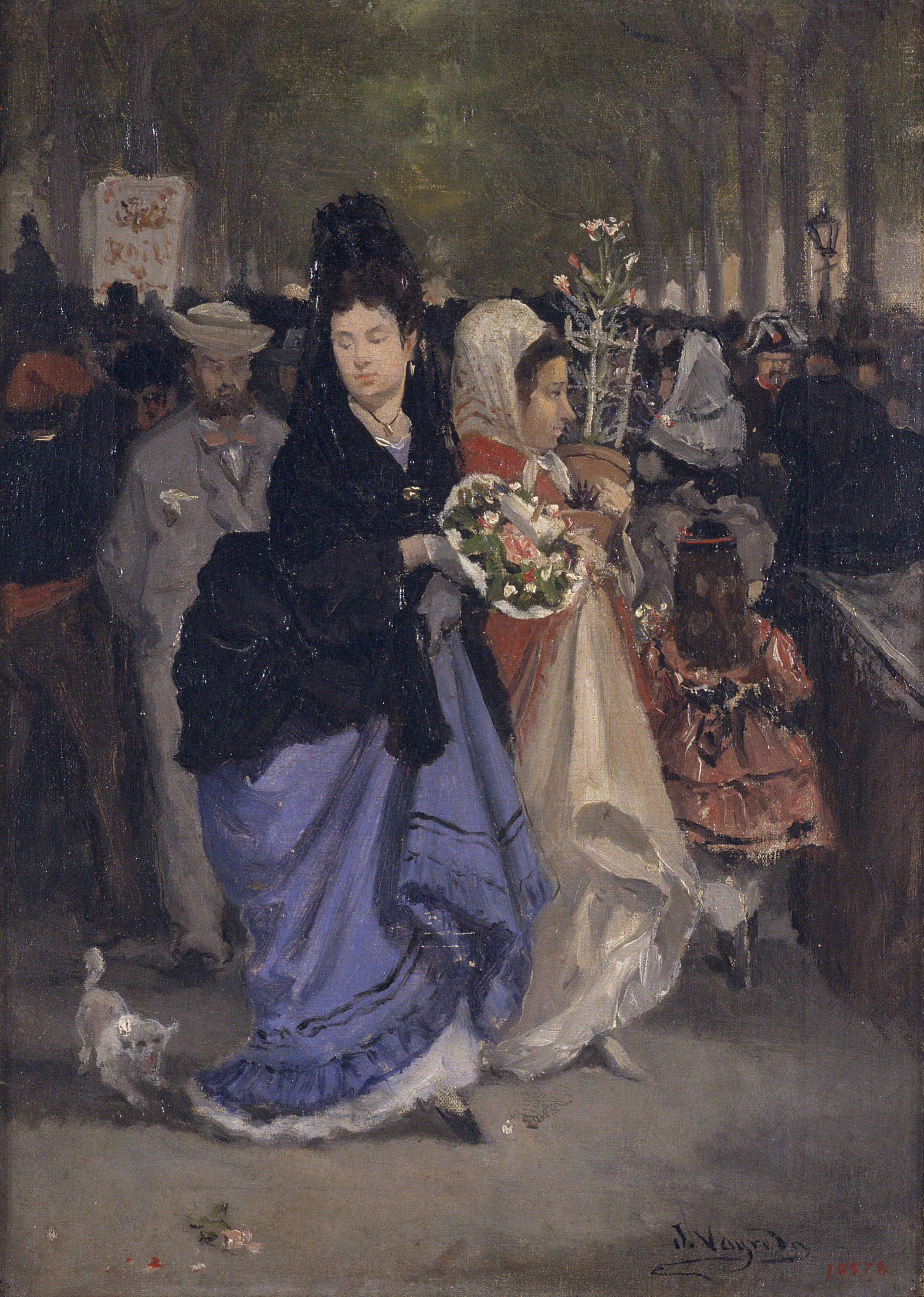 image for: Joaquim Vayreda - La Rambla d&#039;Olot en dia de festa - Cap a 1872-1873