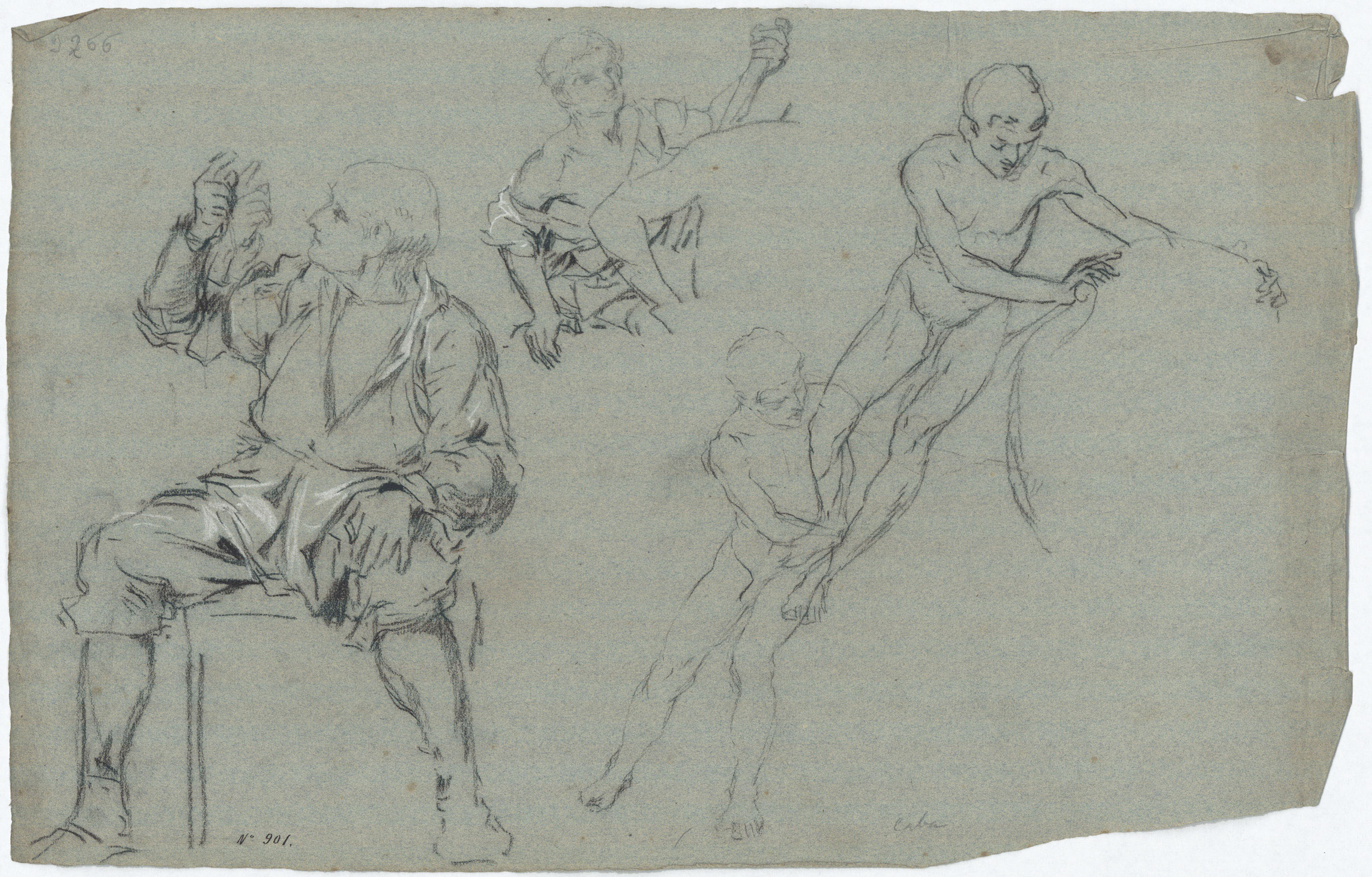 image for: Antoni Caba - Estudi de figures al·legòriques per a la pintura «La Pau» - Cap a 1876