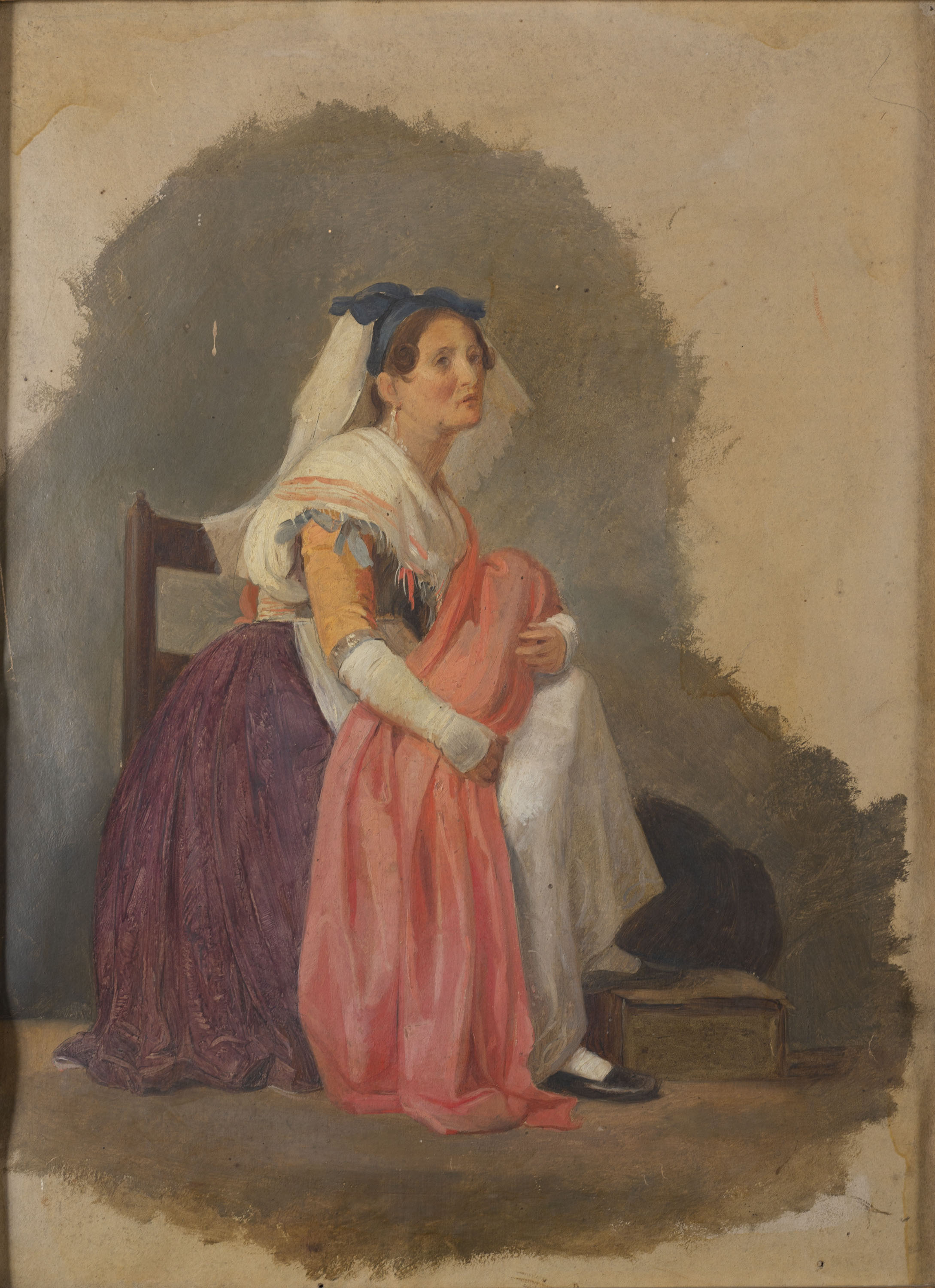 image for: Pelegrí Clavé - Figura de dona italiana - Cap a 1834-1845