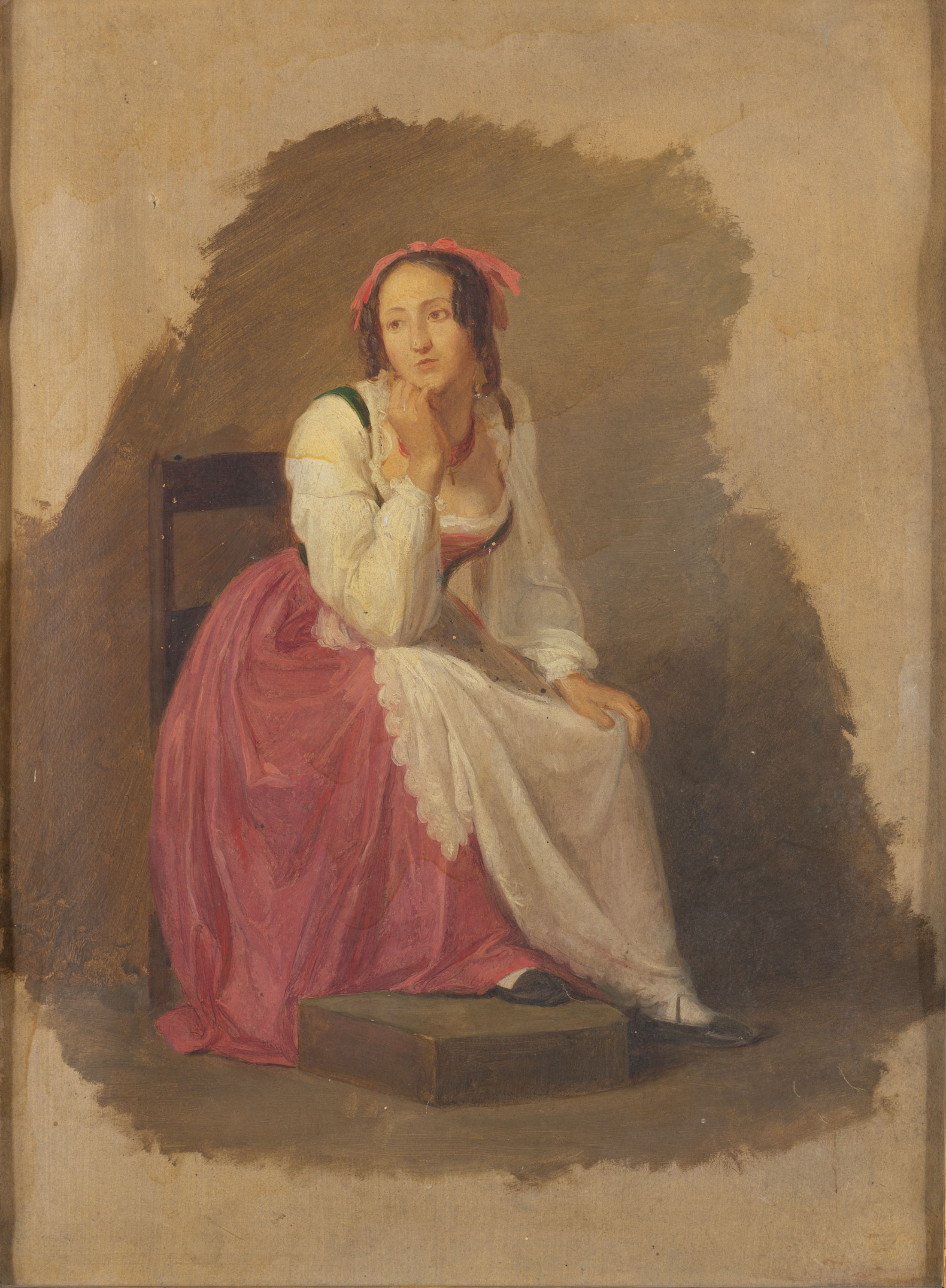 image for: Pelegrí Clavé - Figura de dona italiana - Cap a 1834-1845