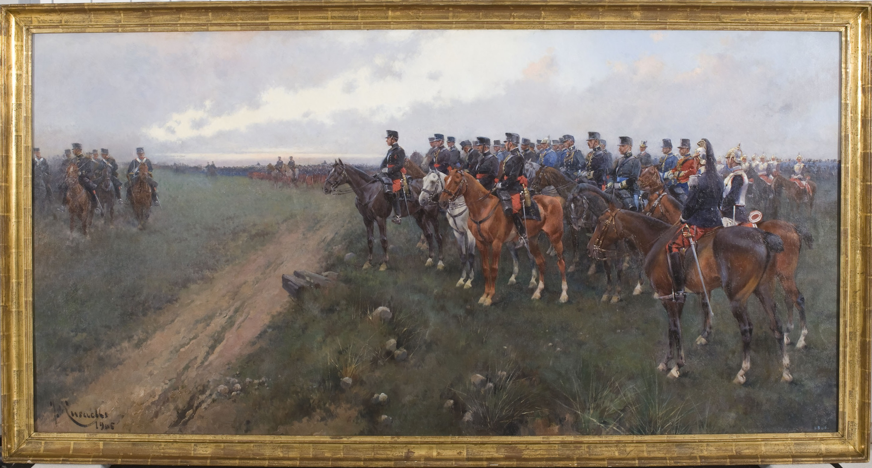 image for: Josep Cusachs - Desfilada al camp davant el rei Alfons XIII - 1905