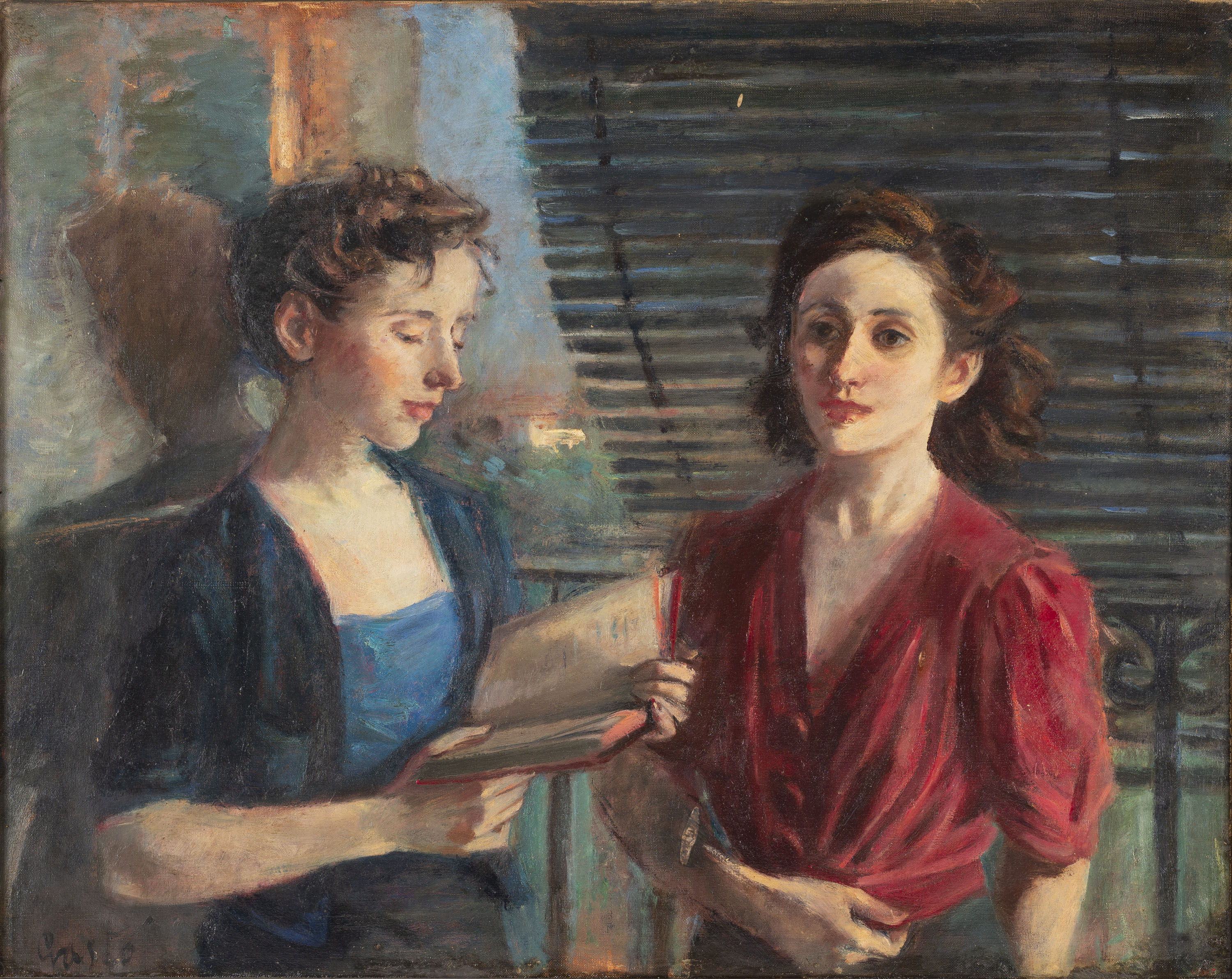 image for: Pere Gastó - Interior amb dues noies - Cap a 1941