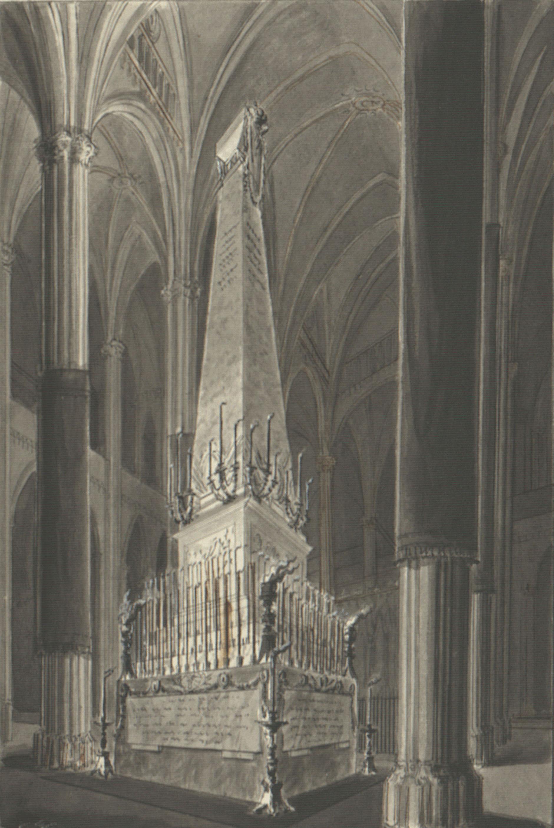 image for: Pau Rigalt - Túmul en honor de la reina Maria Josefa Amàlia de Saxònia - Cap a 1829