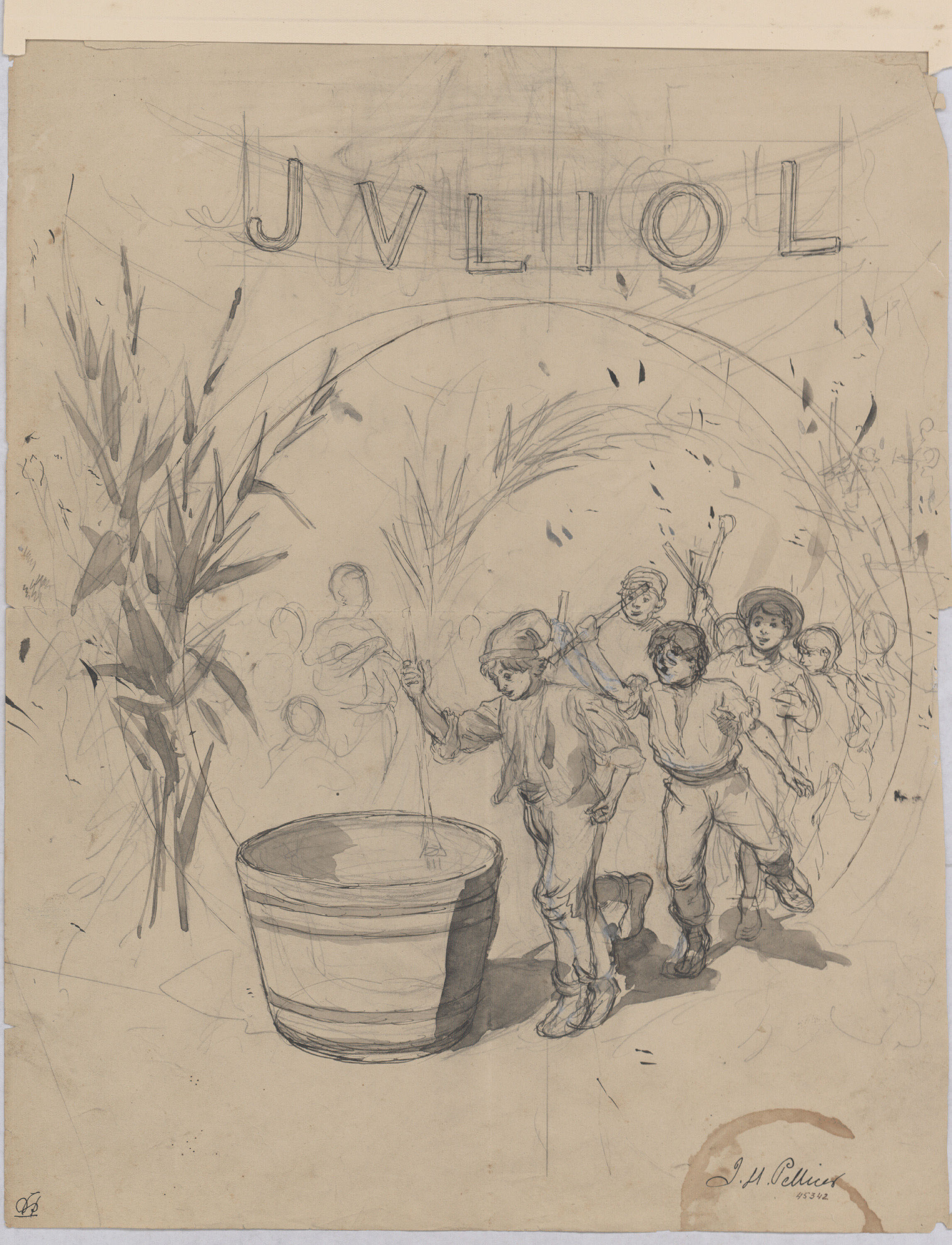image for: Josep Lluís Pellicer - Al·legoria del mes de juliol - 1882