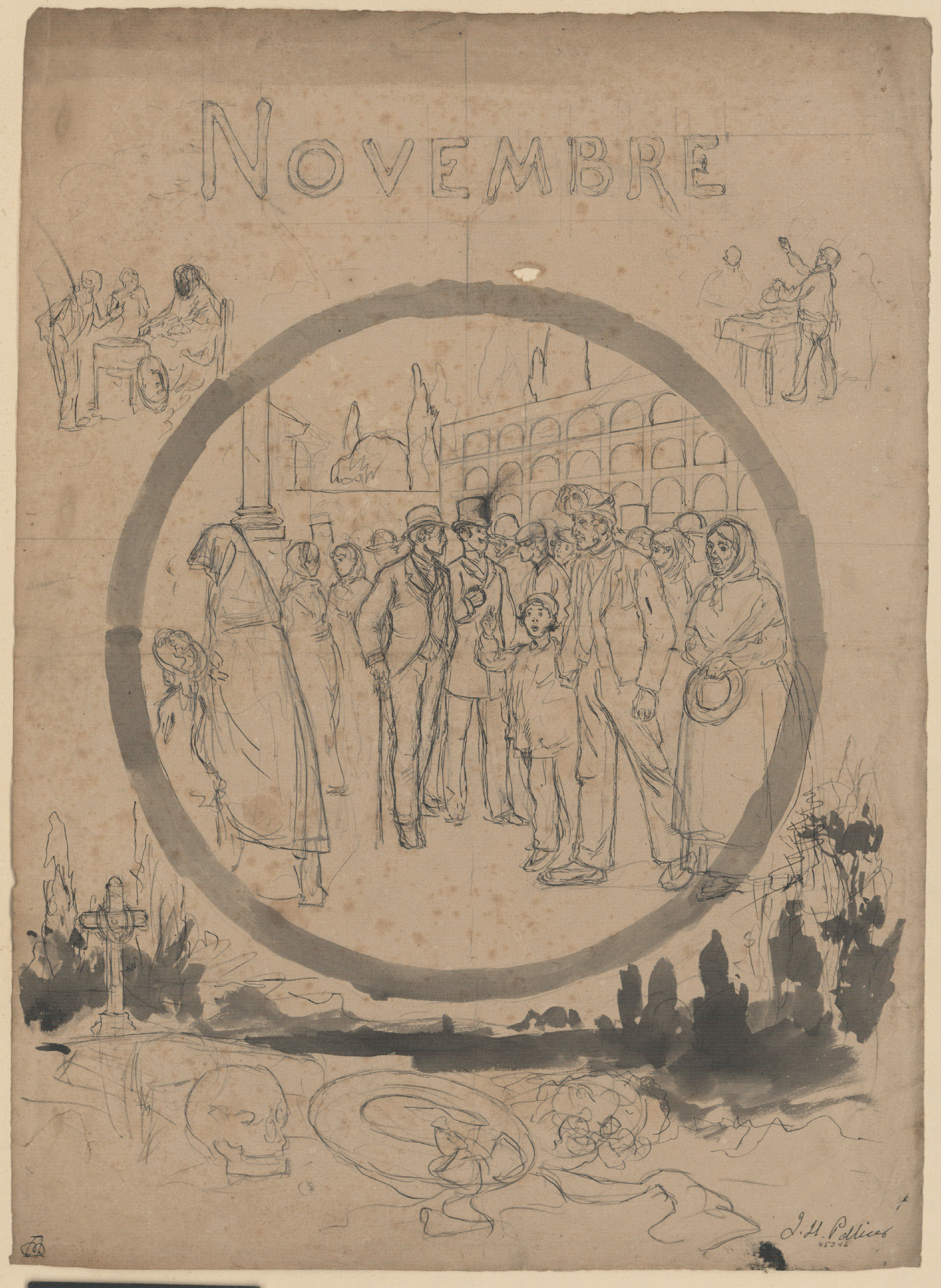 image for: Josep Lluís Pellicer - Al·legoria del mes de novembre - 1882