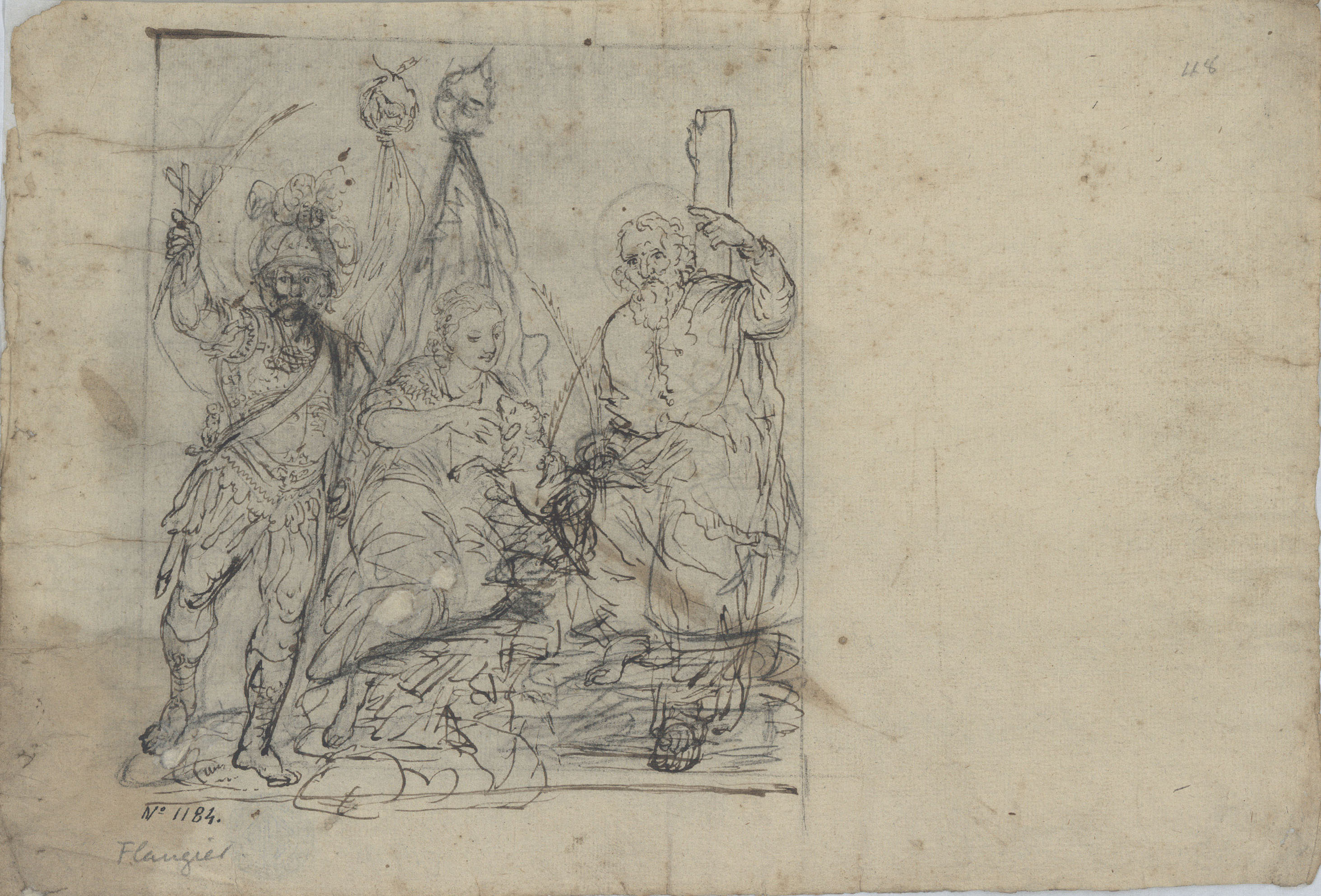 image for: Josep Bernat Flaugier - Sant Agnès, sant Andreu i un sant guerrer - Cap a 1800-1812