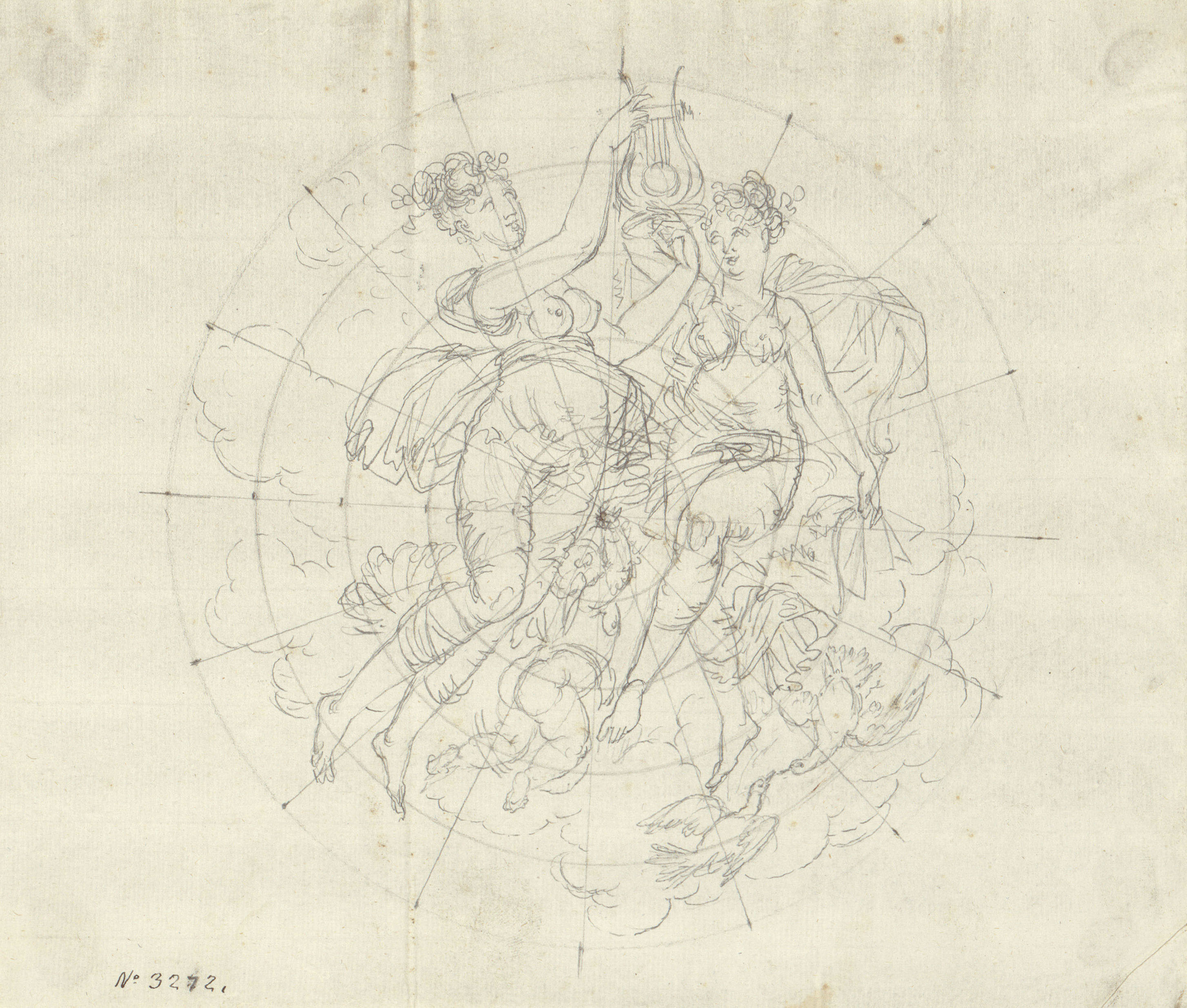 image for: Pau Rigalt - Al·legoria de la Música i de la Poesia (Decoració de l&#039;antic Palau Castell de Pons) - Cap a 1830