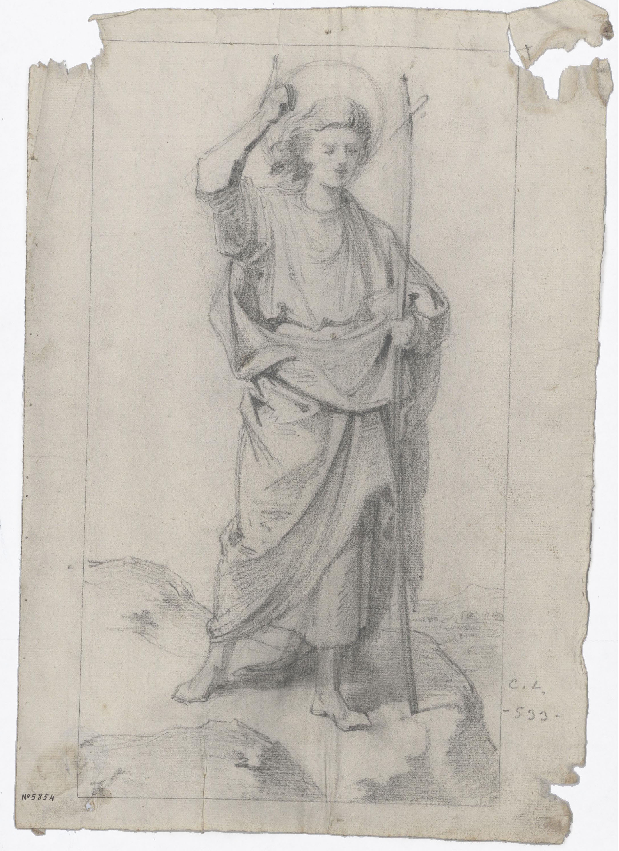 image for: Claudi Lorenzale - Sant Joan Baptista [?] - Cap a 1850-1870