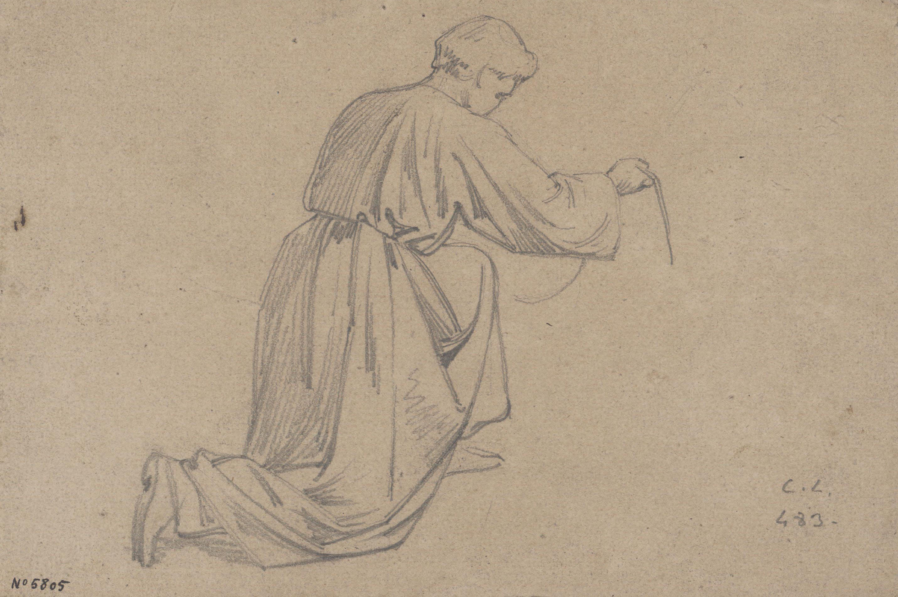 image for: Claudi Lorenzale - Home agenollat (anvers) / Home agenollat (revers) - Cap a 1850-1870