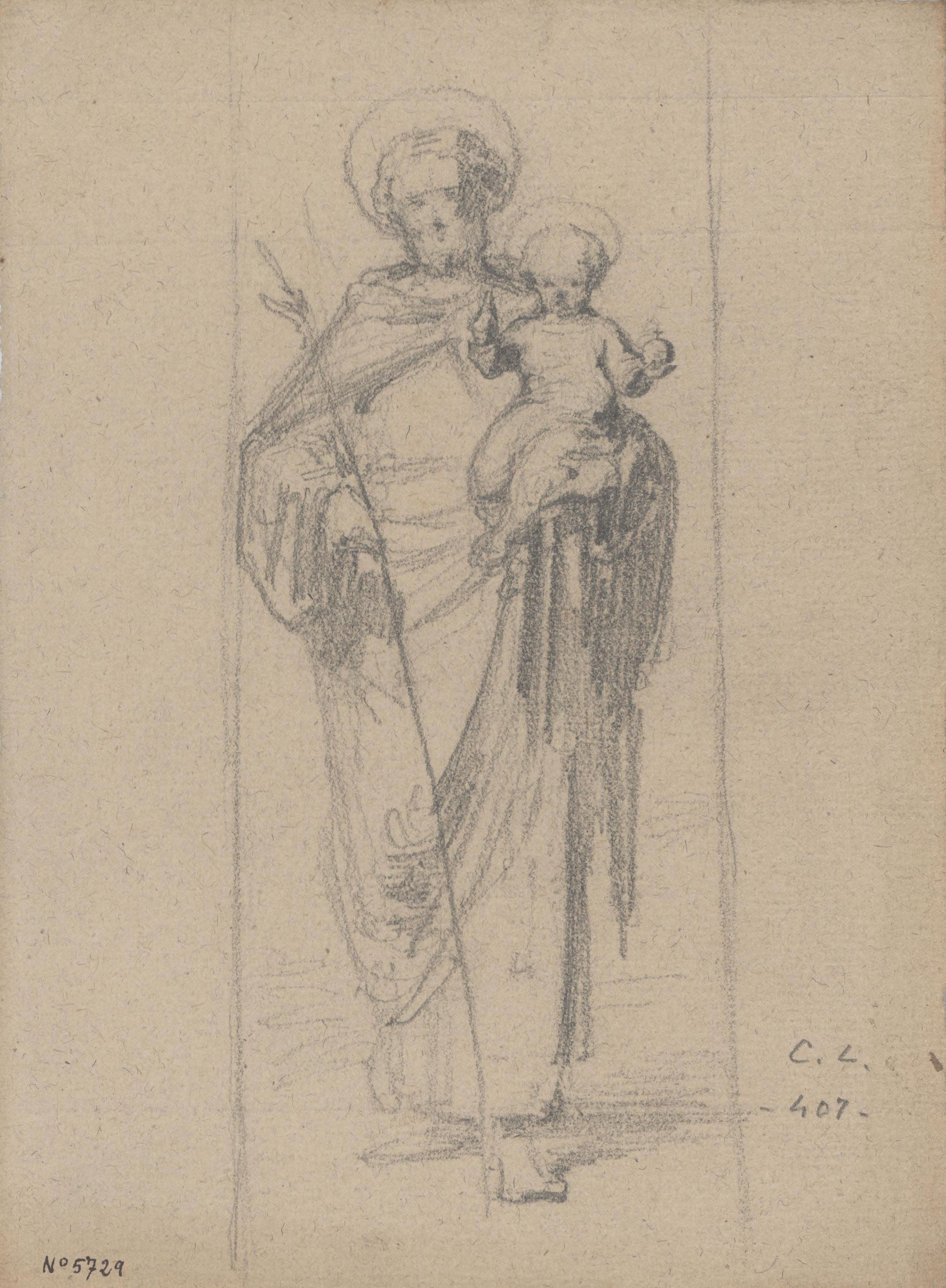 image for: Claudi Lorenzale - Sant Josep amb el Nen - Cap a 1850-1870