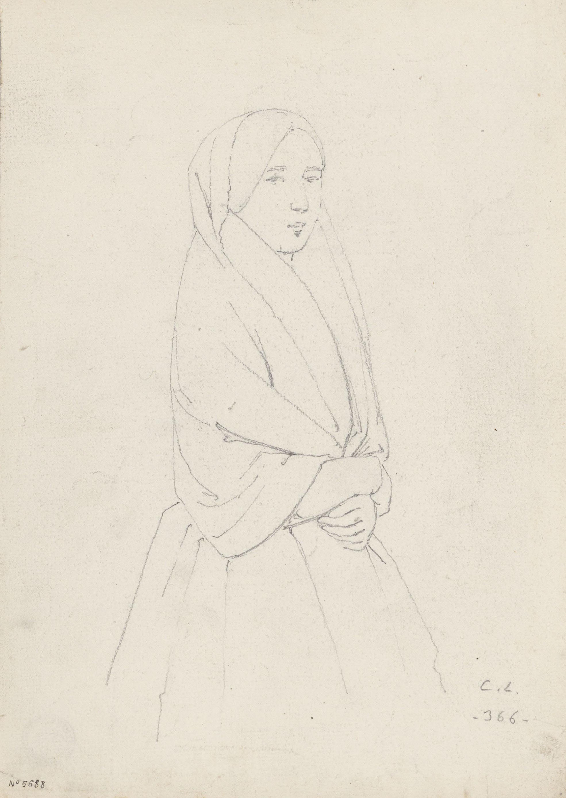 image for: Claudi Lorenzale - Retrat de dona (anvers) / Retrat de dona (revers) - Cap a 1860-1880