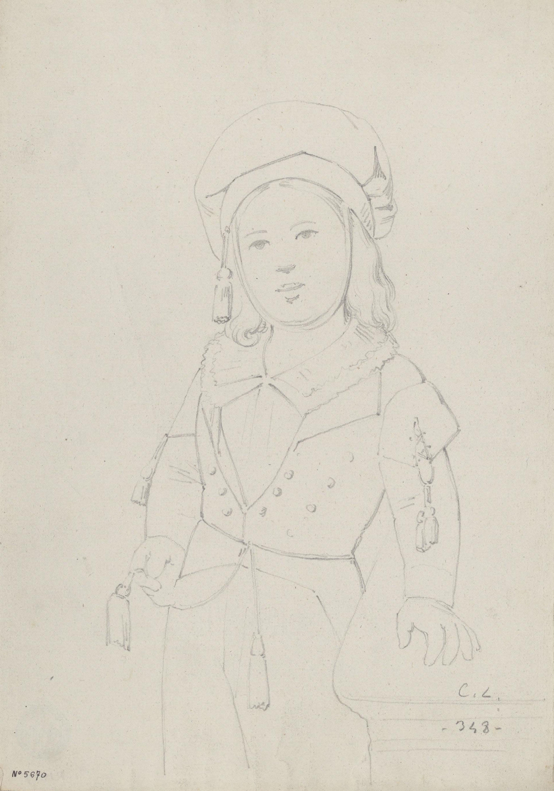 image for: Claudi Lorenzale - Retrat de nen vestit de mariner - Cap a 1860-1880