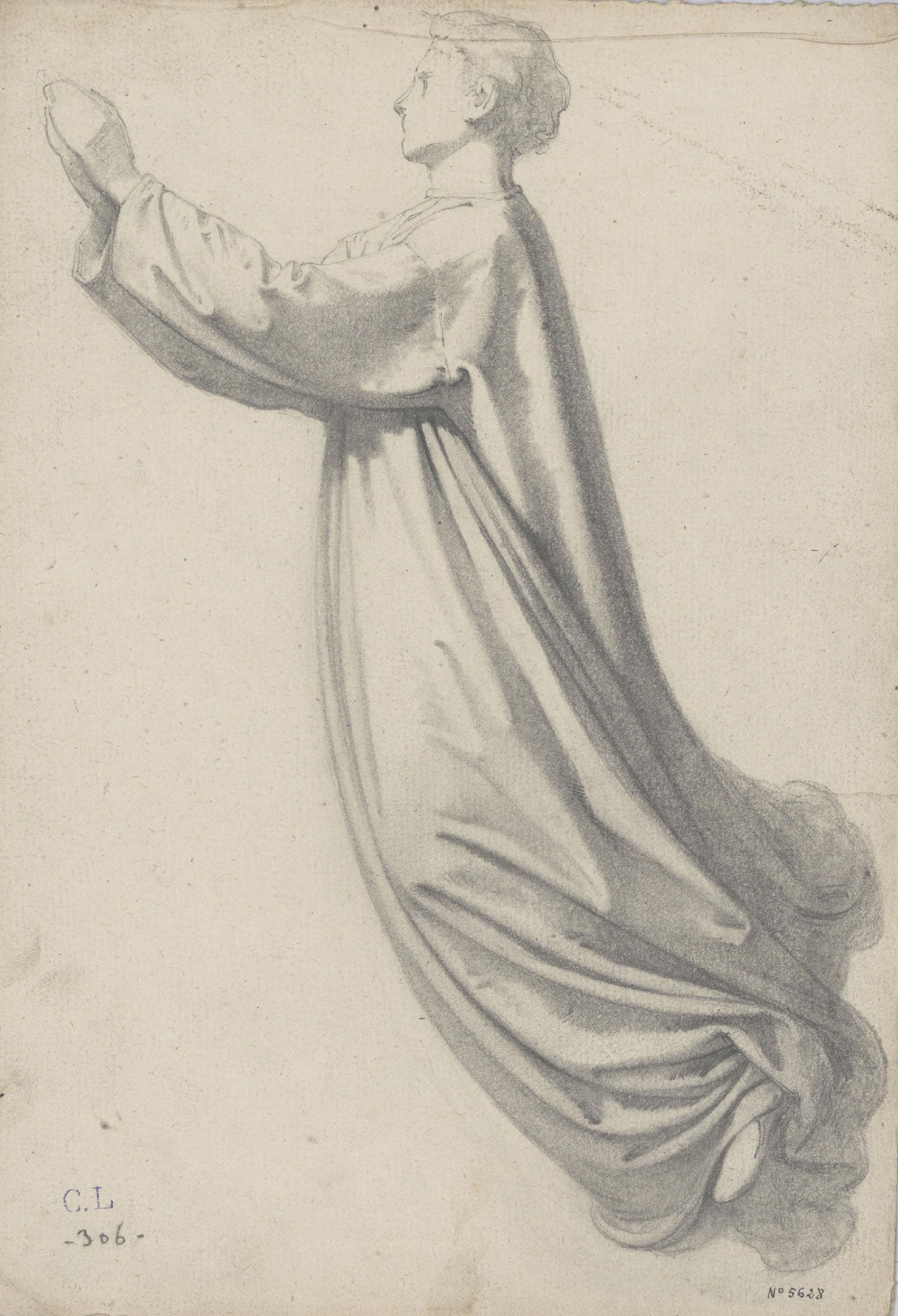 image for: Claudi Lorenzale - Estudi d&#039;àngel per al quadre de «L&#039;Assumpció de la Mare de Déu» - Cap a 1871