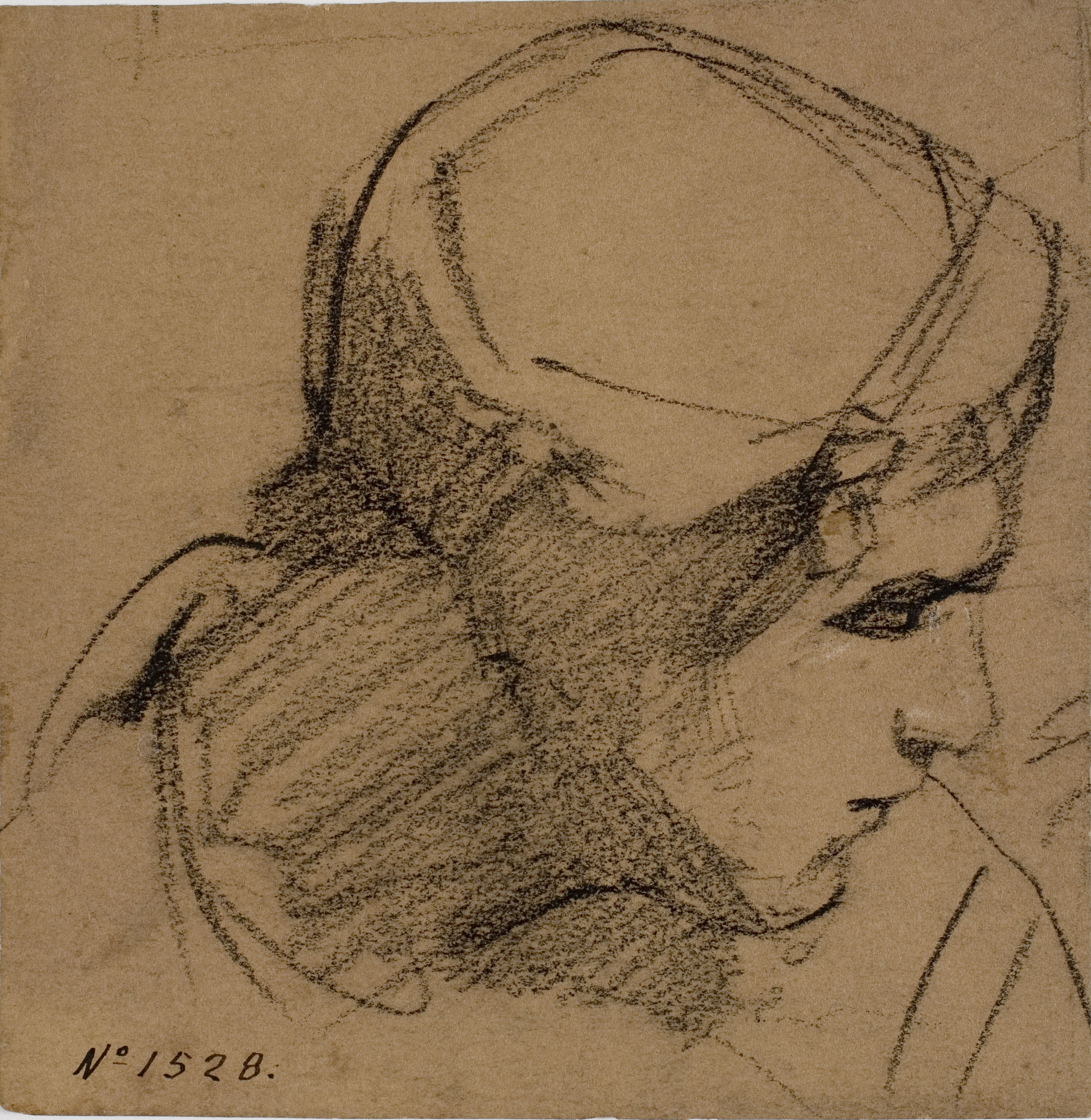 image for: Ramon Martí i Alsina - Apunt d&#039;un cap masculí - Cap a 1860-1870