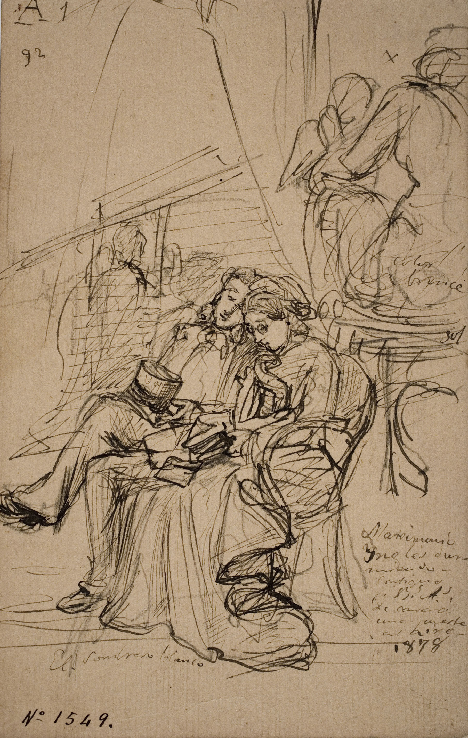 image for: Ramon Martí i Alsina - Parella asseguda - 1878