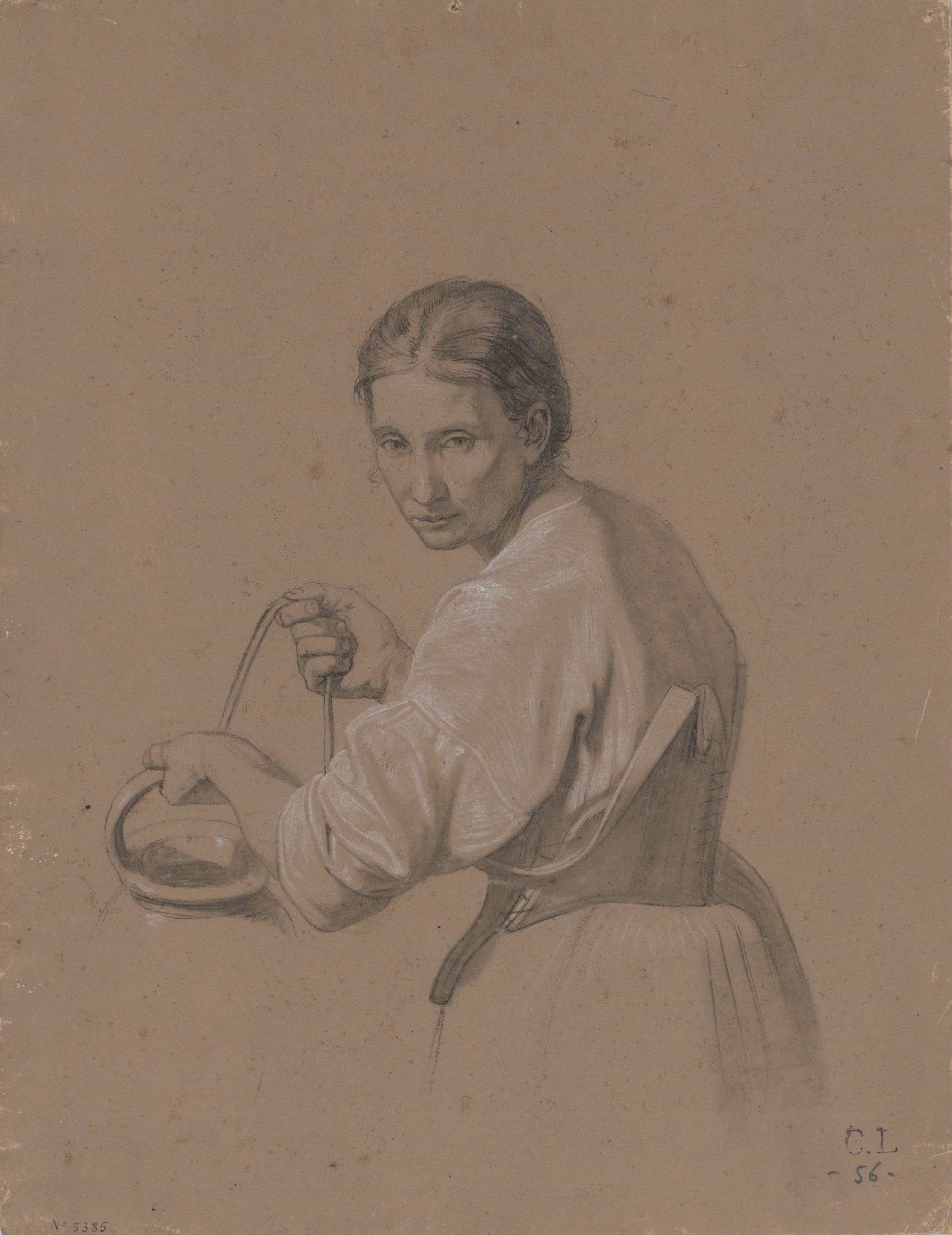 image for: Claudi Lorenzale - Estudi de figura femenina - Cap a 1860-1880