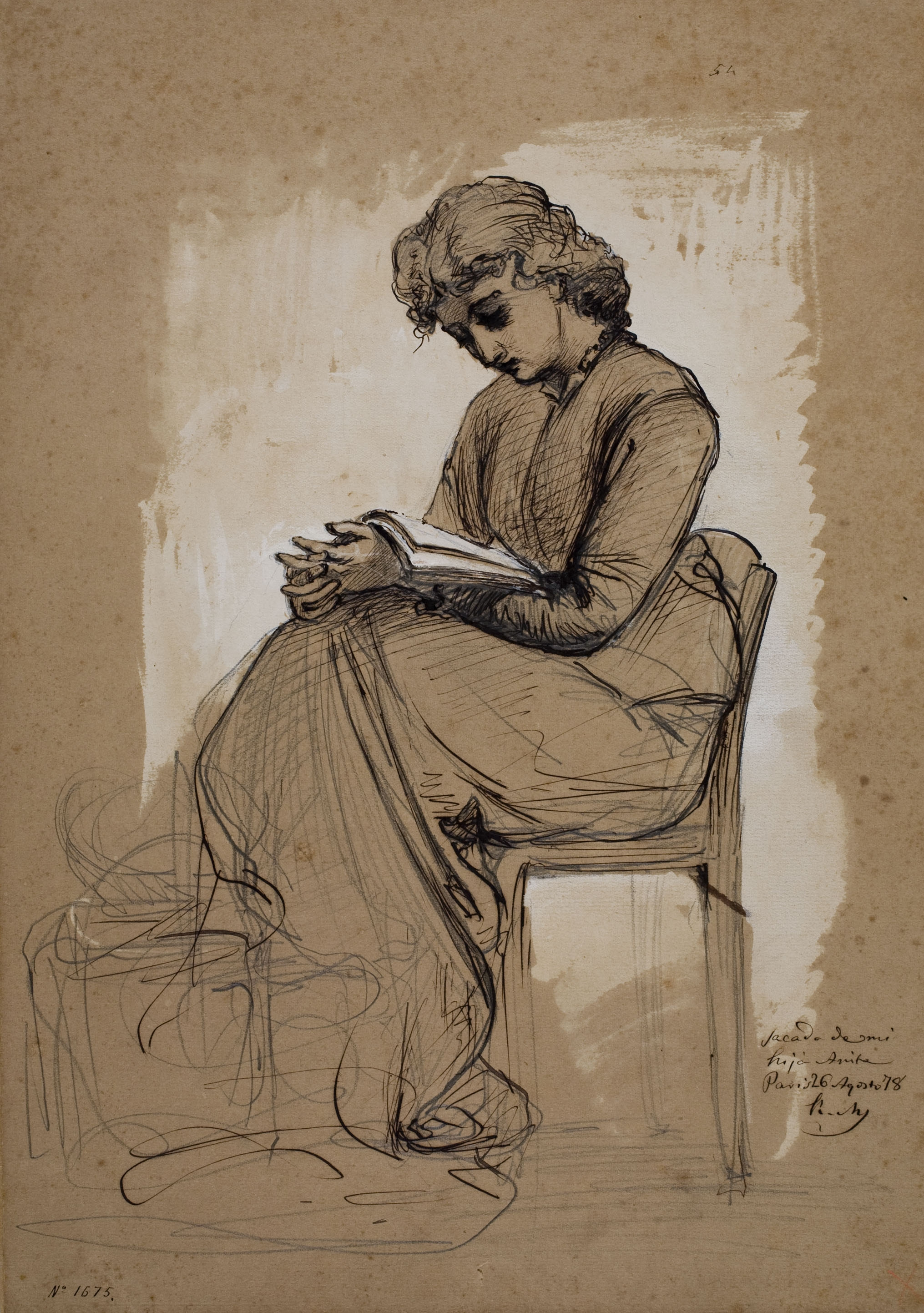 image for: Ramon Martí i Alsina - Anita llegint - 1878