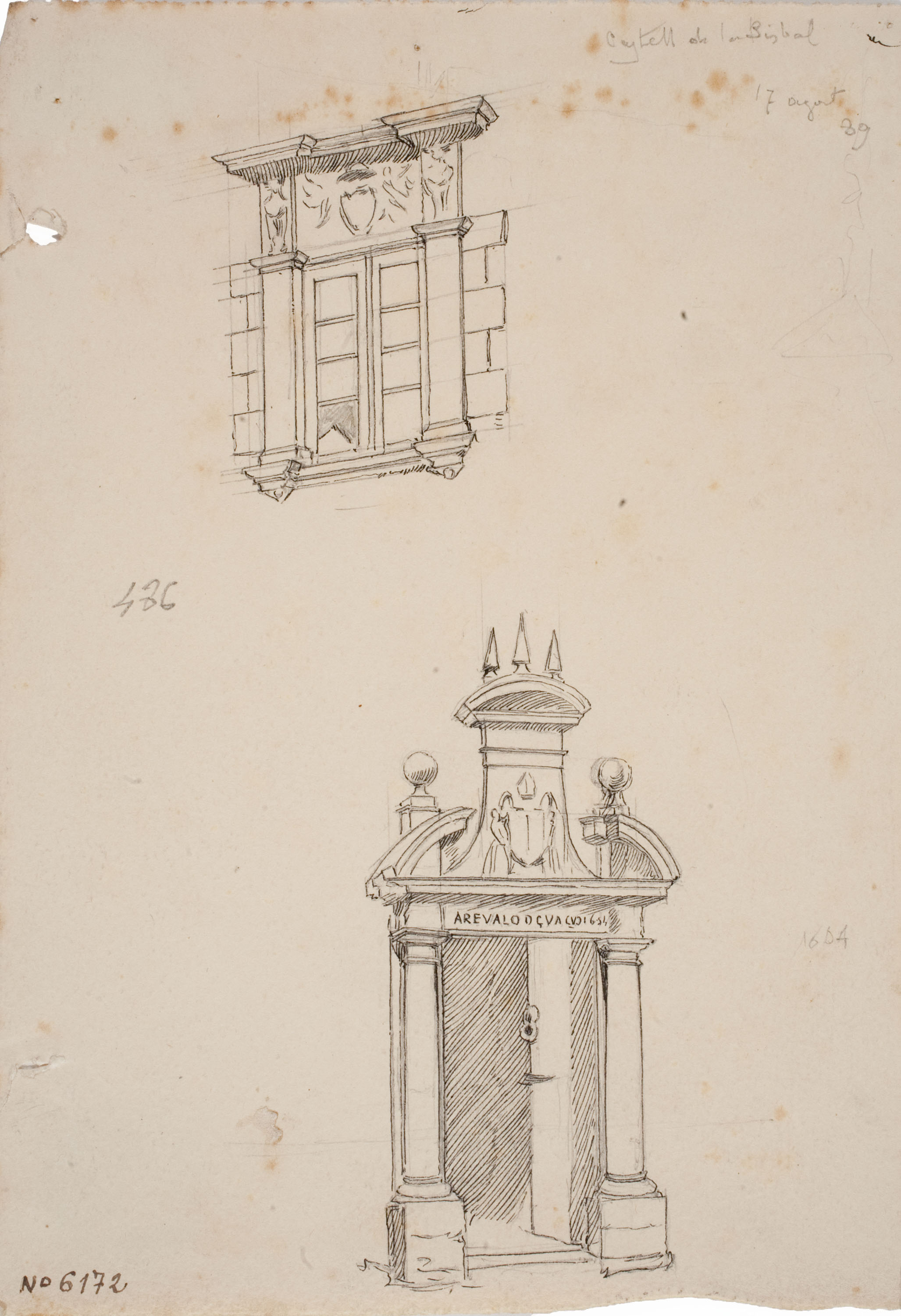 image for: Josep Lluís Pellicer - Porta i finestral del castell de La Bisbal - 1889