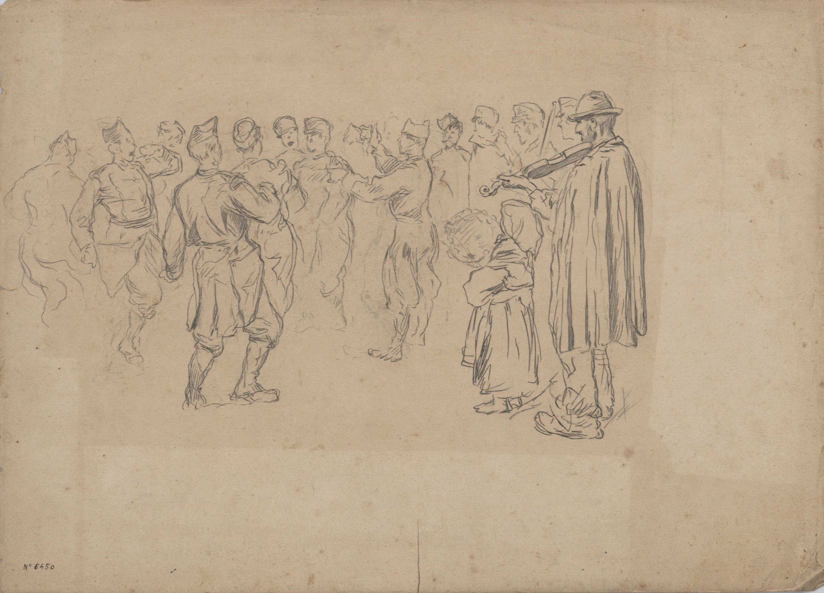 image for: Josep Lluís Pellicer - Soldats ballant - Cap a 1872-1876