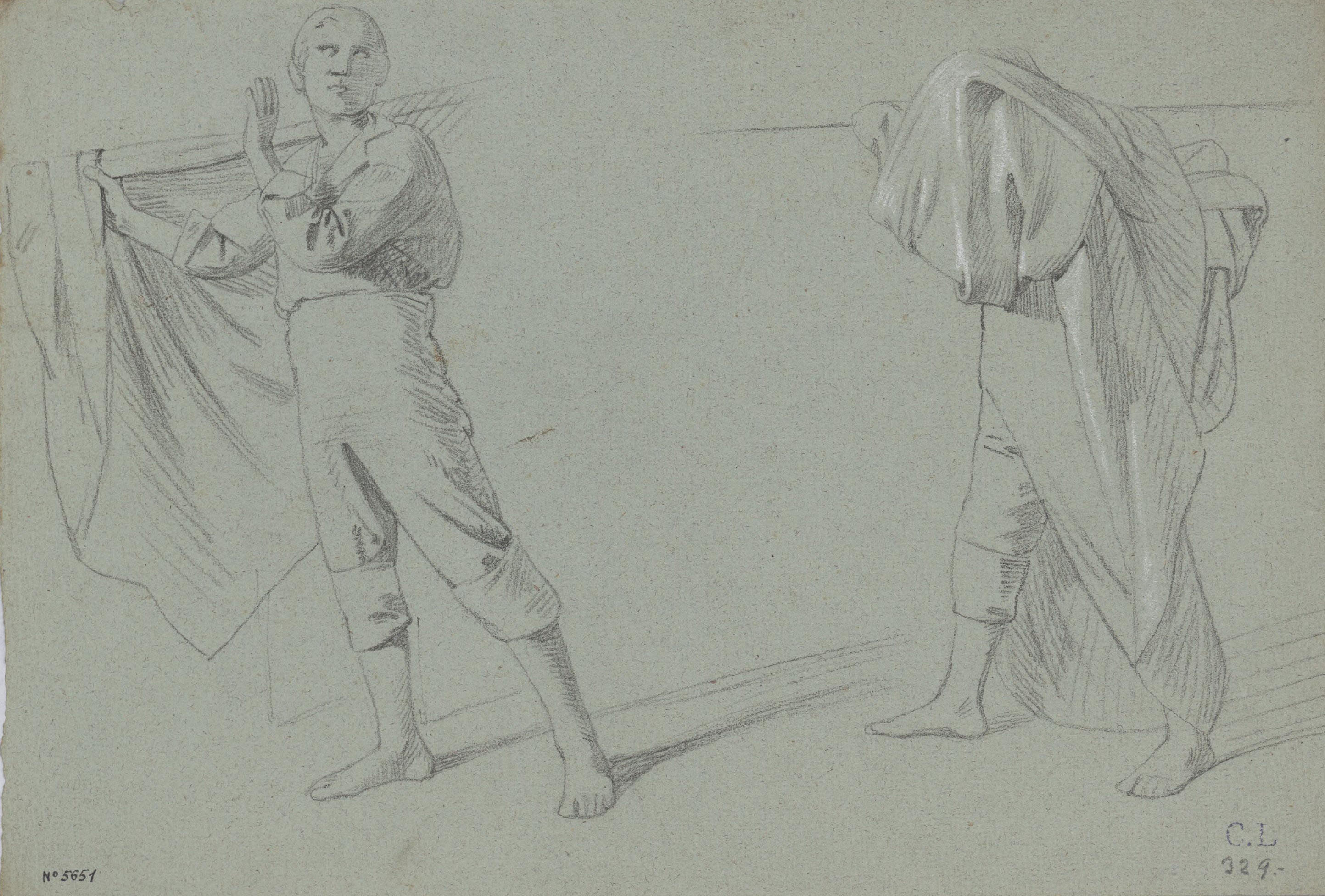 image for: Claudi Lorenzale - Estudi de dues figures masculines - Cap a 1850-1870