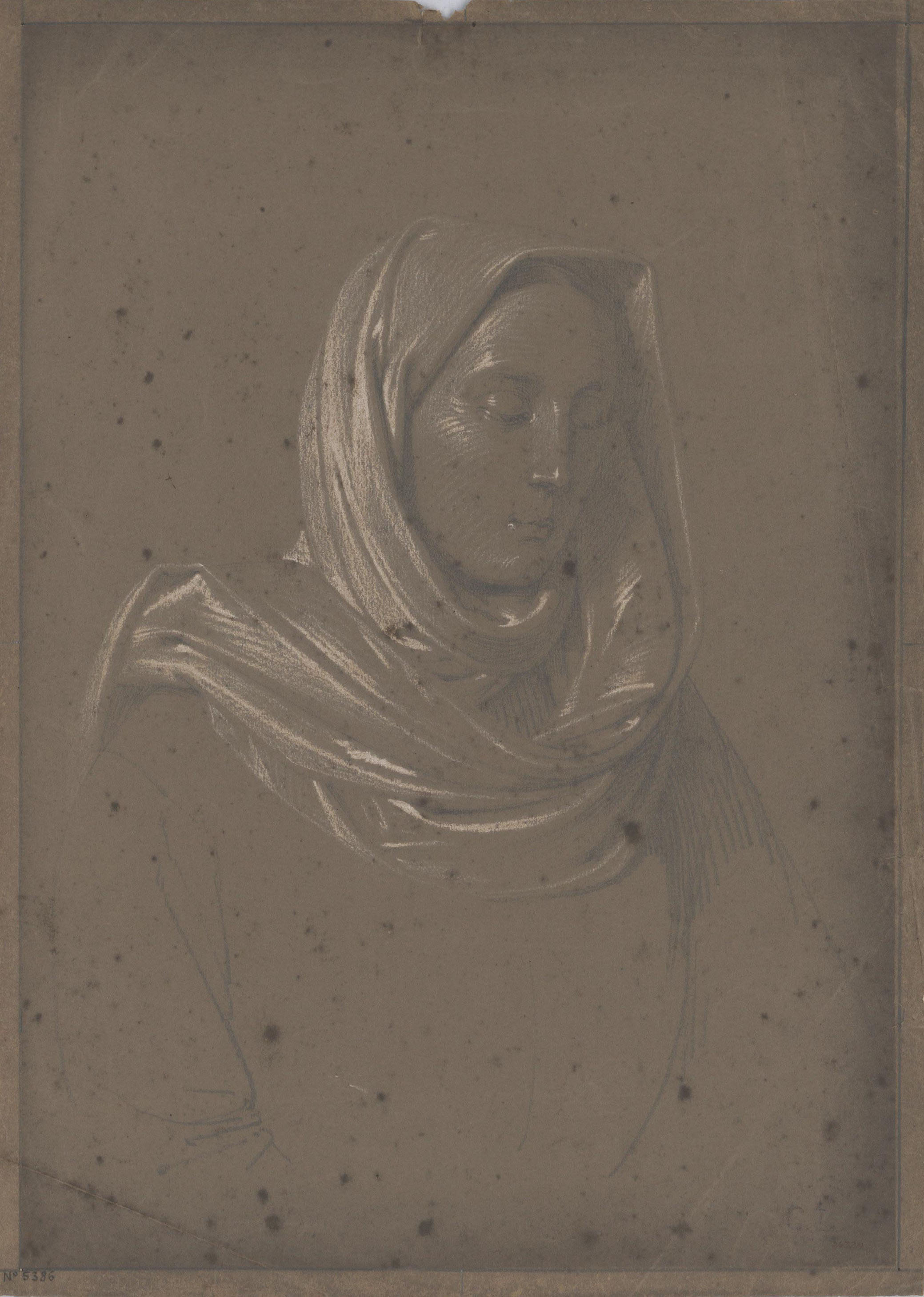 image for: Claudi Lorenzale - Estudi de cap de dona - Cap a 1860-1880