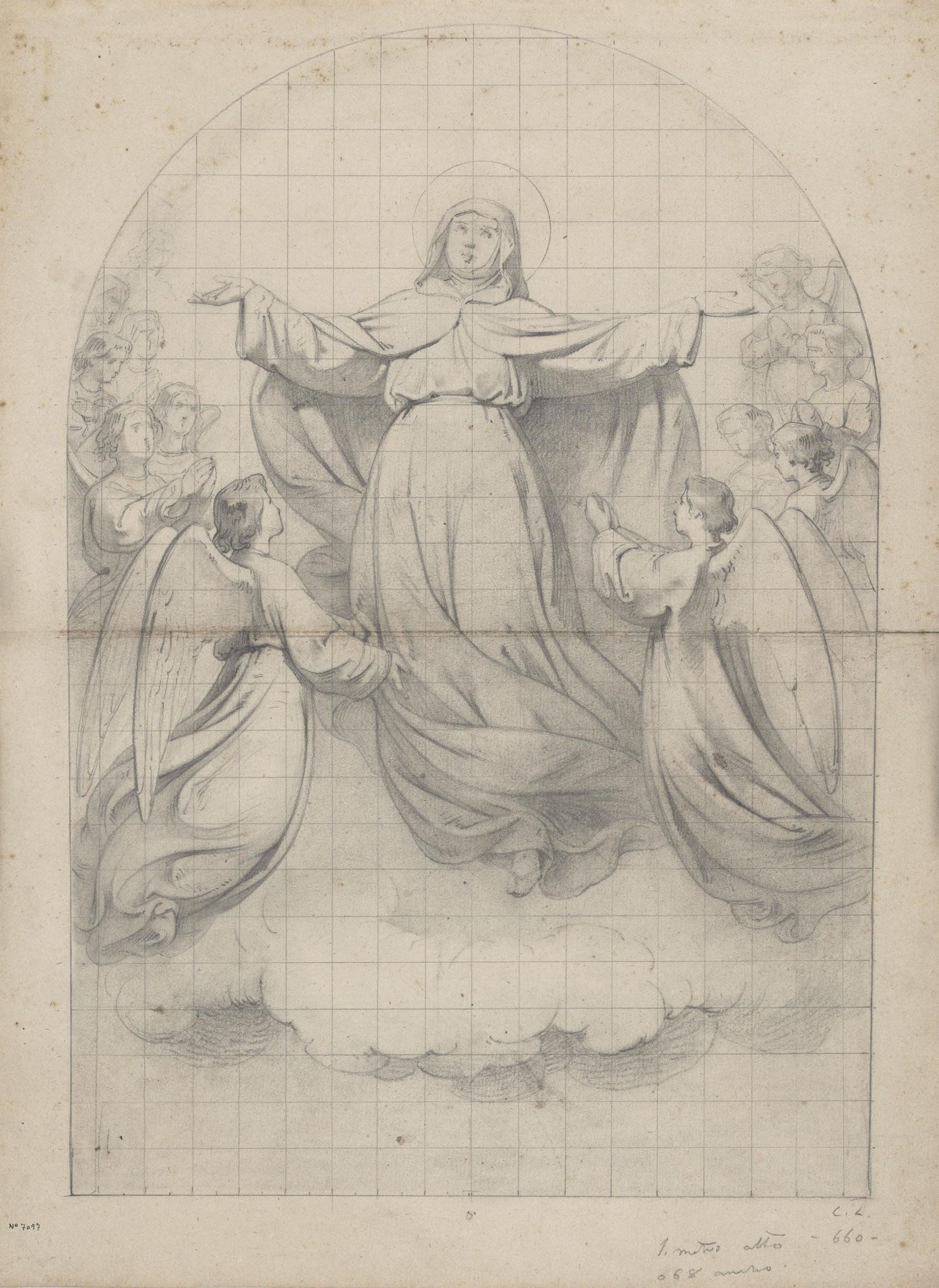 image for: Claudi Lorenzale - Estudi de l&#039;Assumpció de la Mare de Déu per a un quadre del mateix tema - Cap a 1871