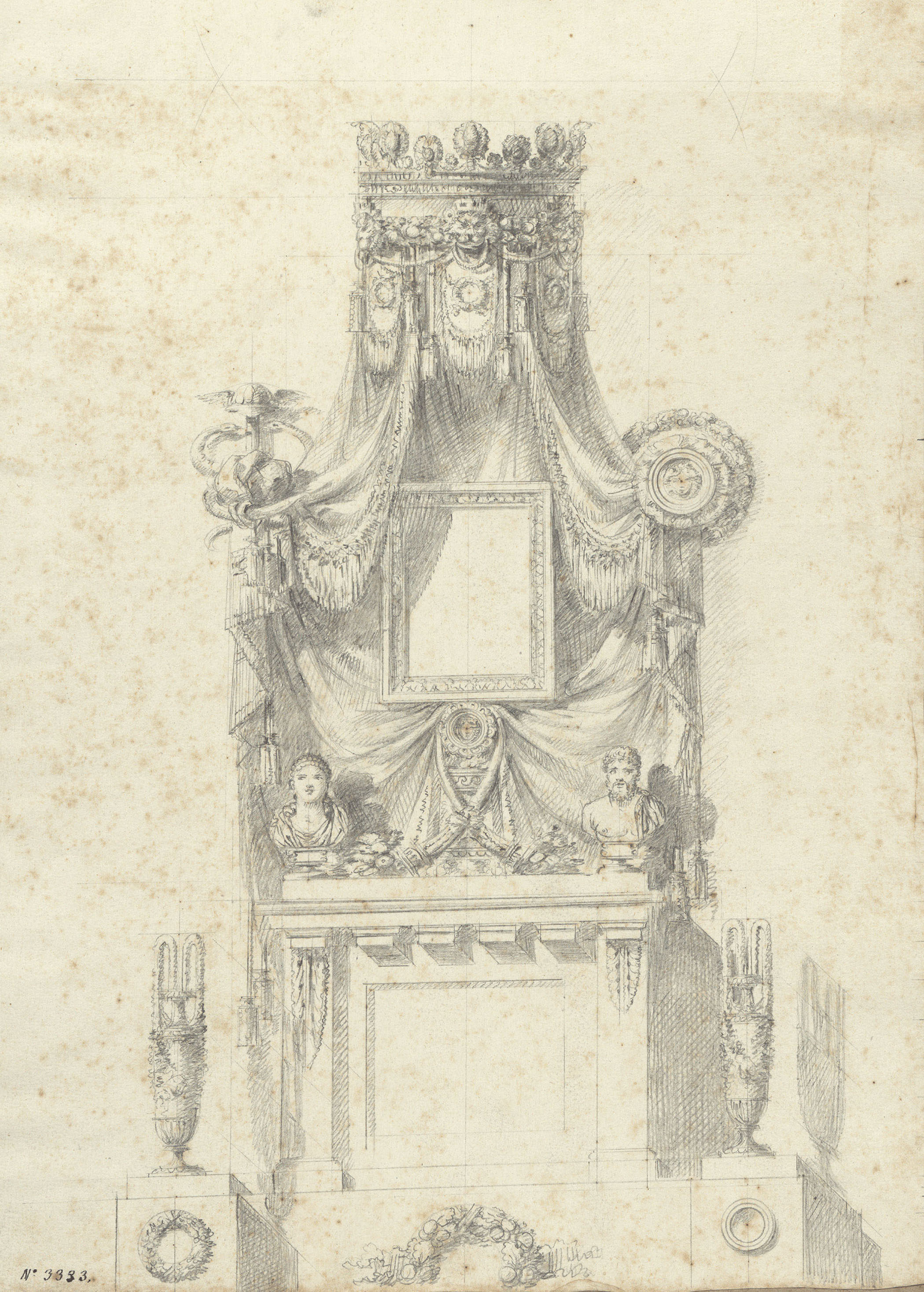 image for: Pau Rigalt - Projecte de decoració. Ximeneia [?] - Cap a 1820-1830