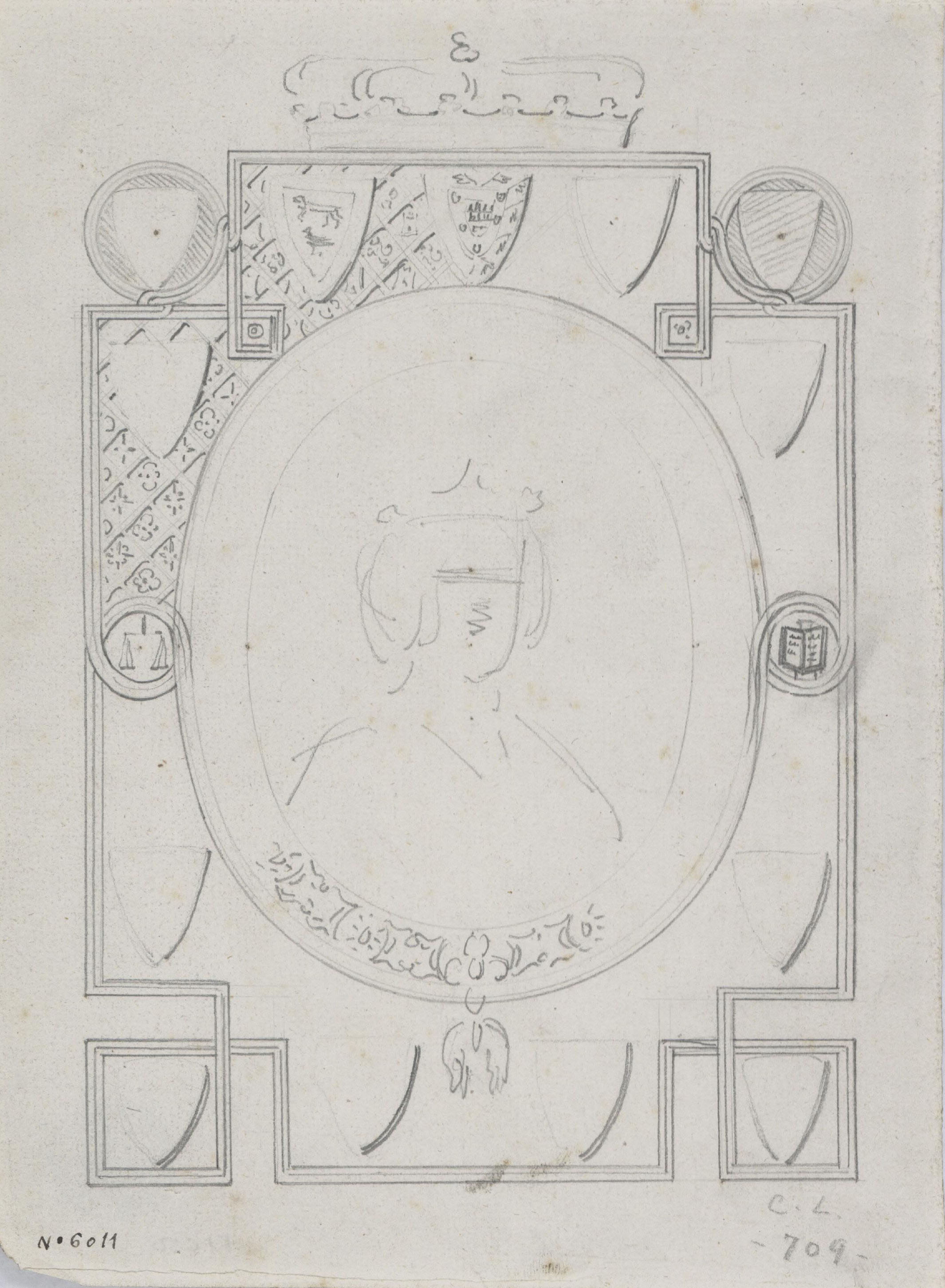 image for: Claudi Lorenzale - Projecte de marc per al retrat de la reina Isabel II - Cap a 1860-1870