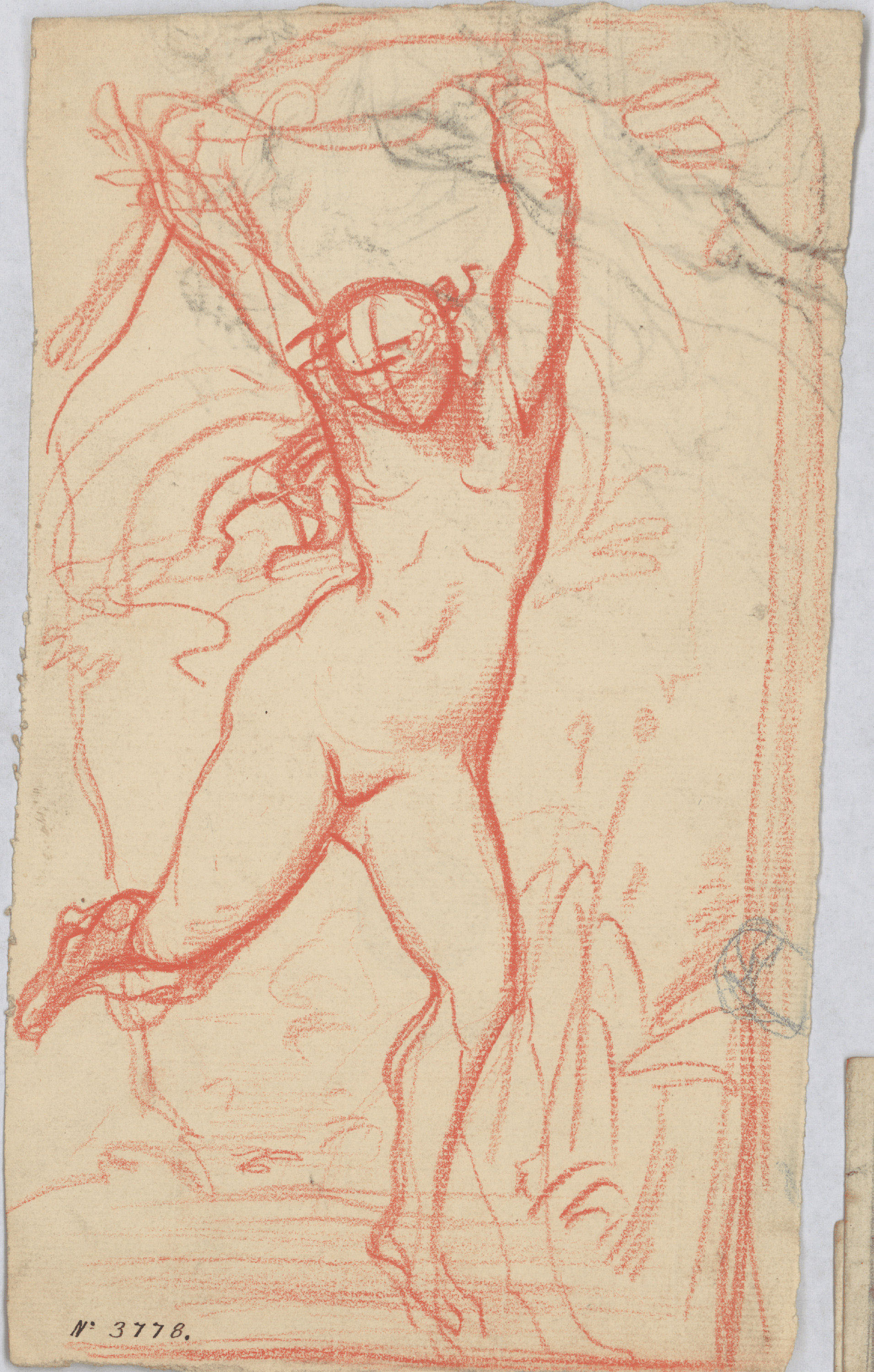 image for: Francesc Torras - Bacant (anvers) / Croquis de dues figures (revers) - Cap a 1860-1876