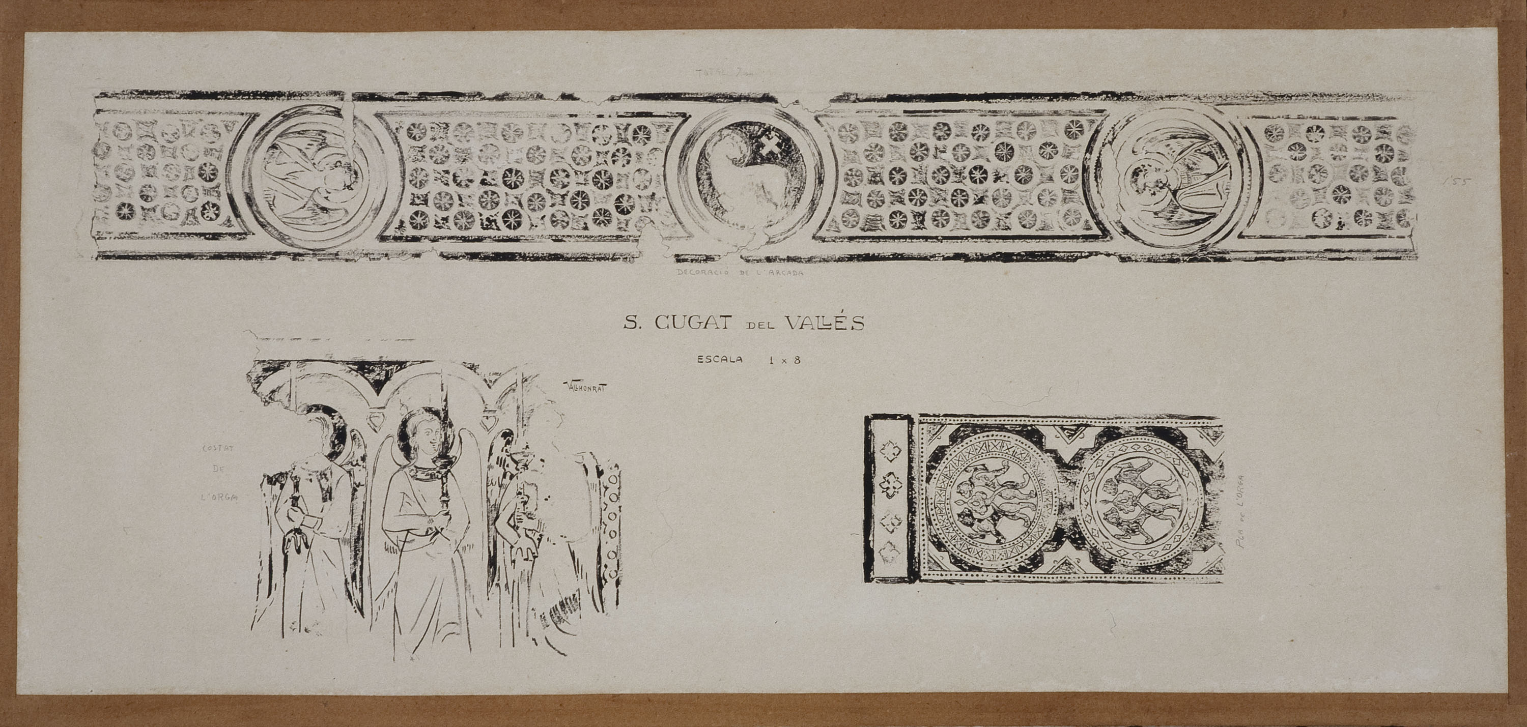 image for: Joan Vallhonrat - Reproducció de les pintures de Sant Cugat del Vallès. Diversos fragments - 1912