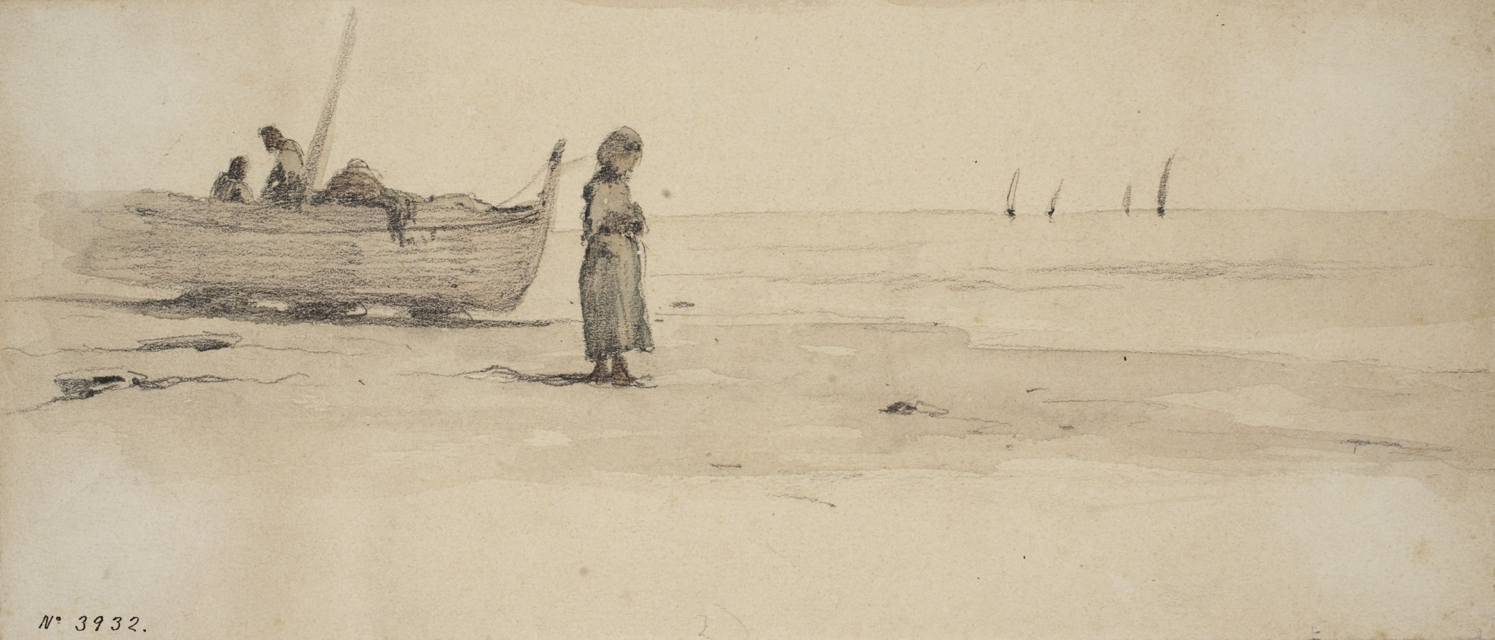 image for: Modest Urgell - A la platja - Cap a 1864-1880