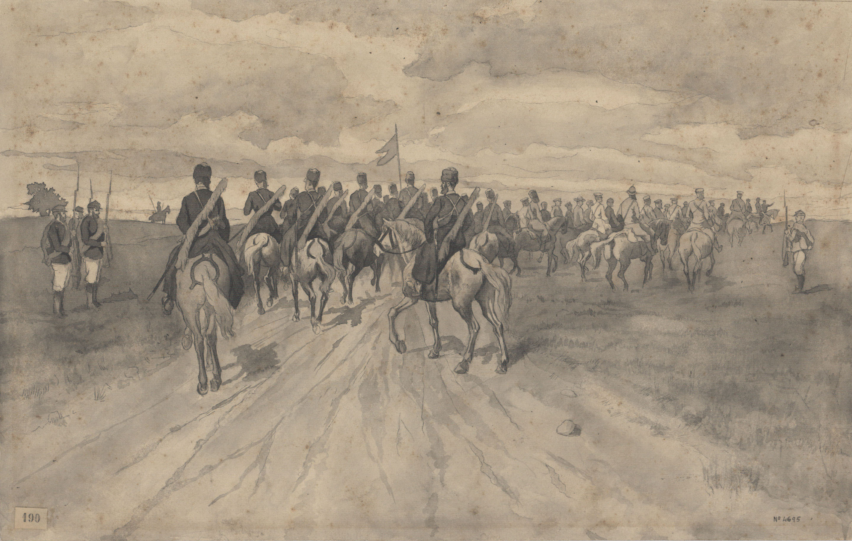 image for: Josep Lluís Pellicer - General en cap seguit del seu Estat Major - 1877