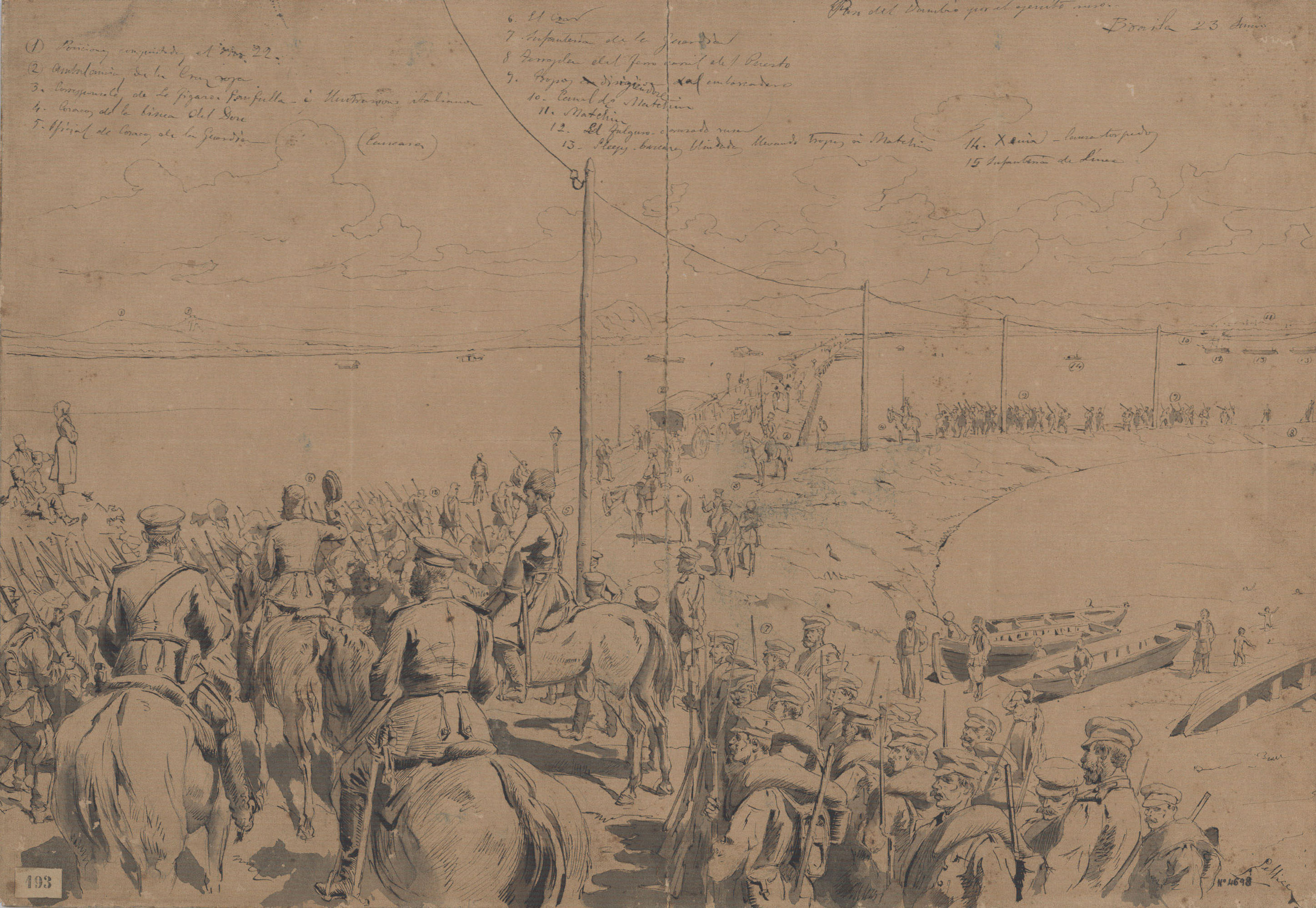 image for: Josep Lluís Pellicer - Paso del Danubio por el ejército ruso - 1877