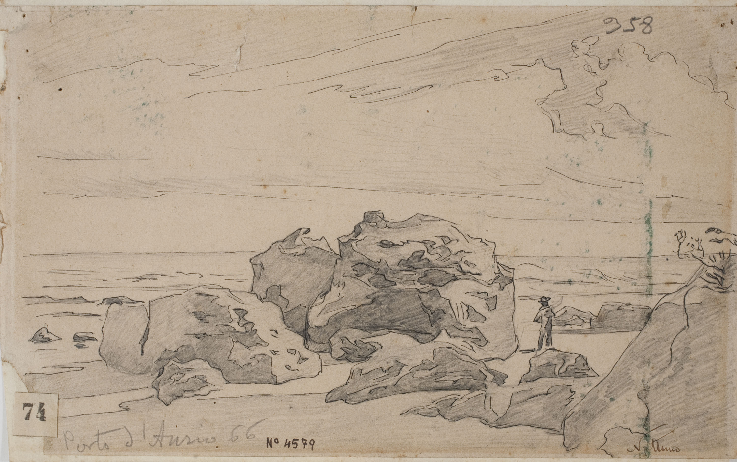 image for: Josep Lluís Pellicer - Vista de Porto d&#039;Anzio - 1866