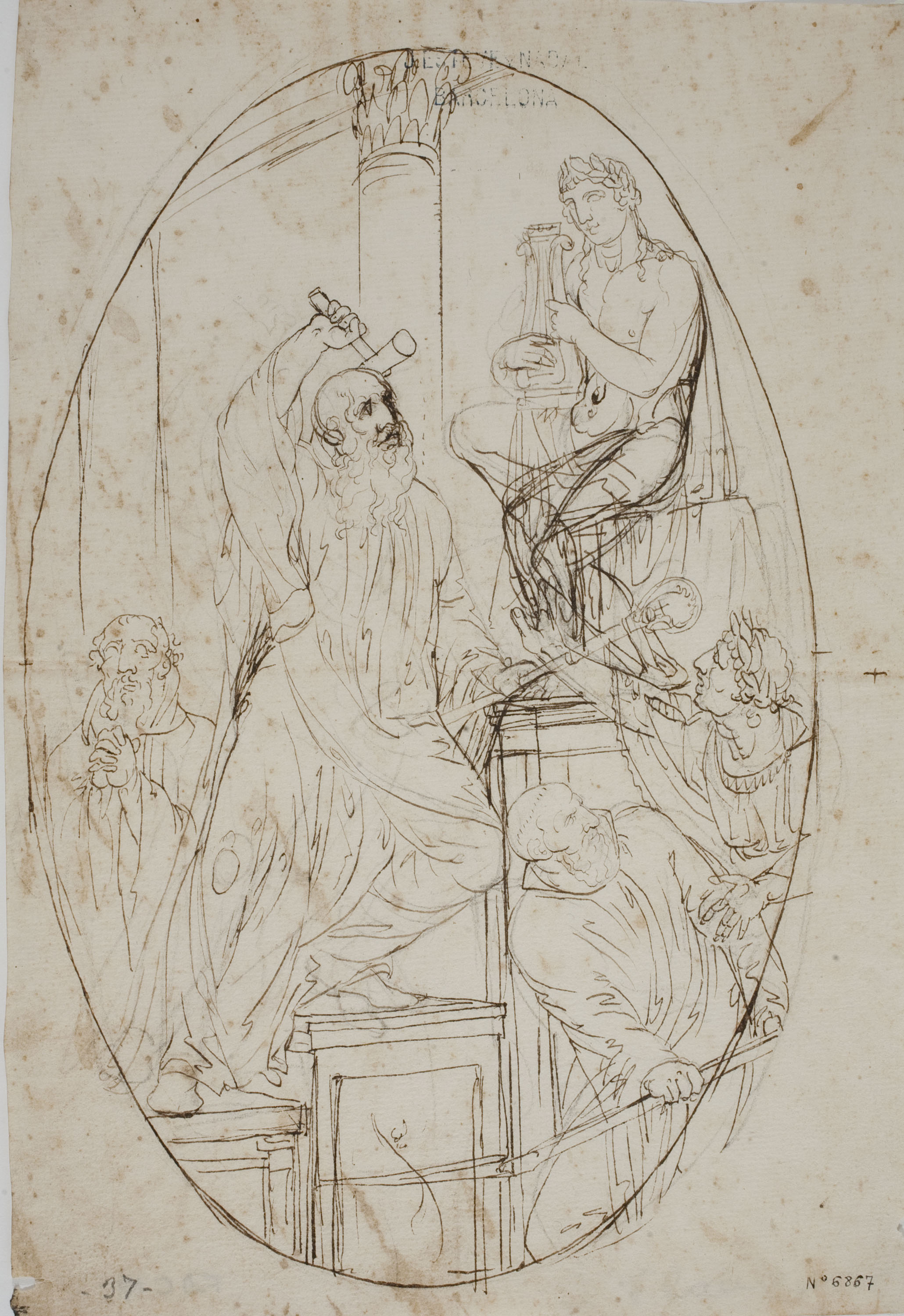 image for: Josep Bernat Flaugier - Abat destruint un ídol - Cap a 1790-1800