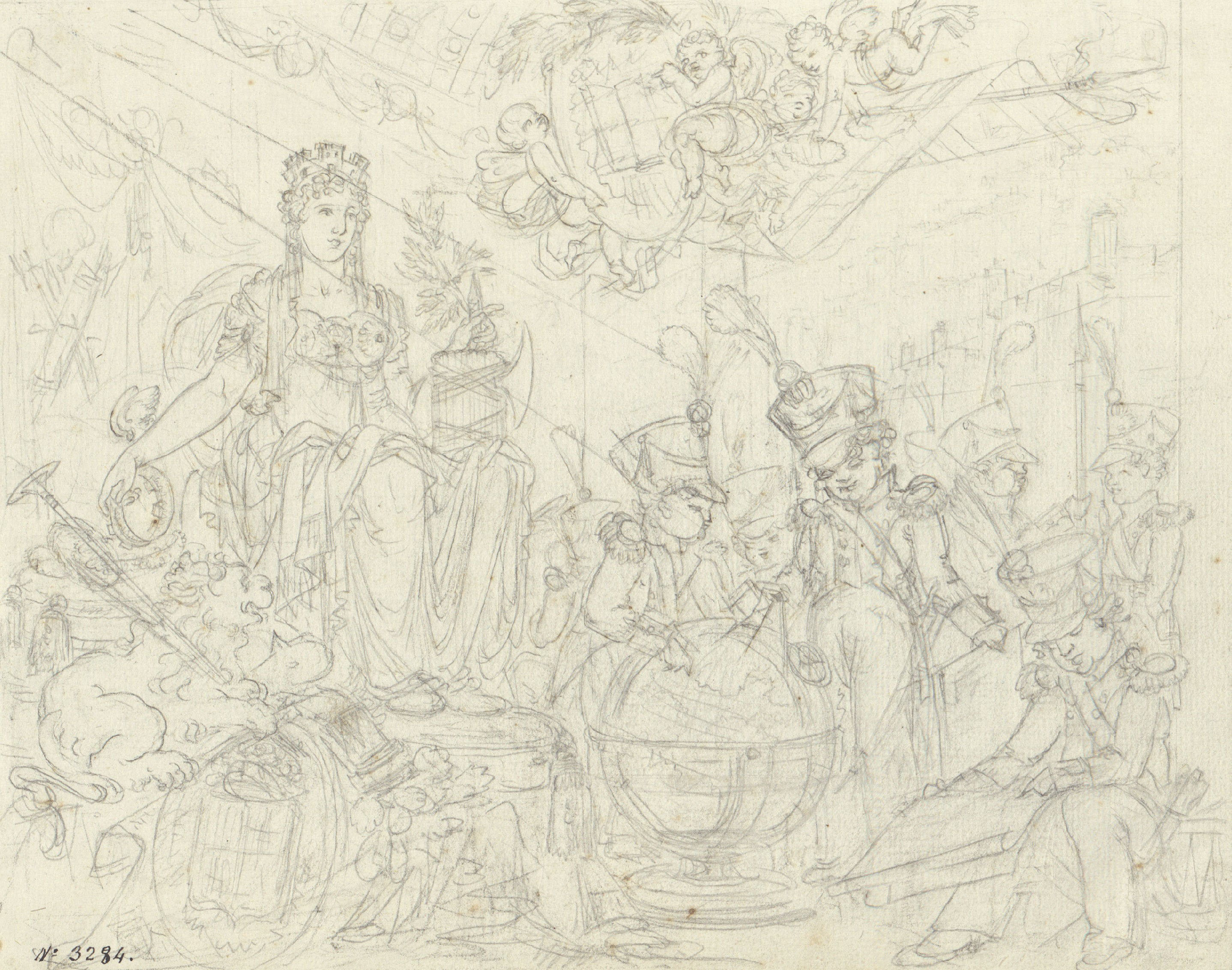 image for: Pau Rigalt - Al·legoria de l&#039;ensenyament militar - Cap a 1820-1830