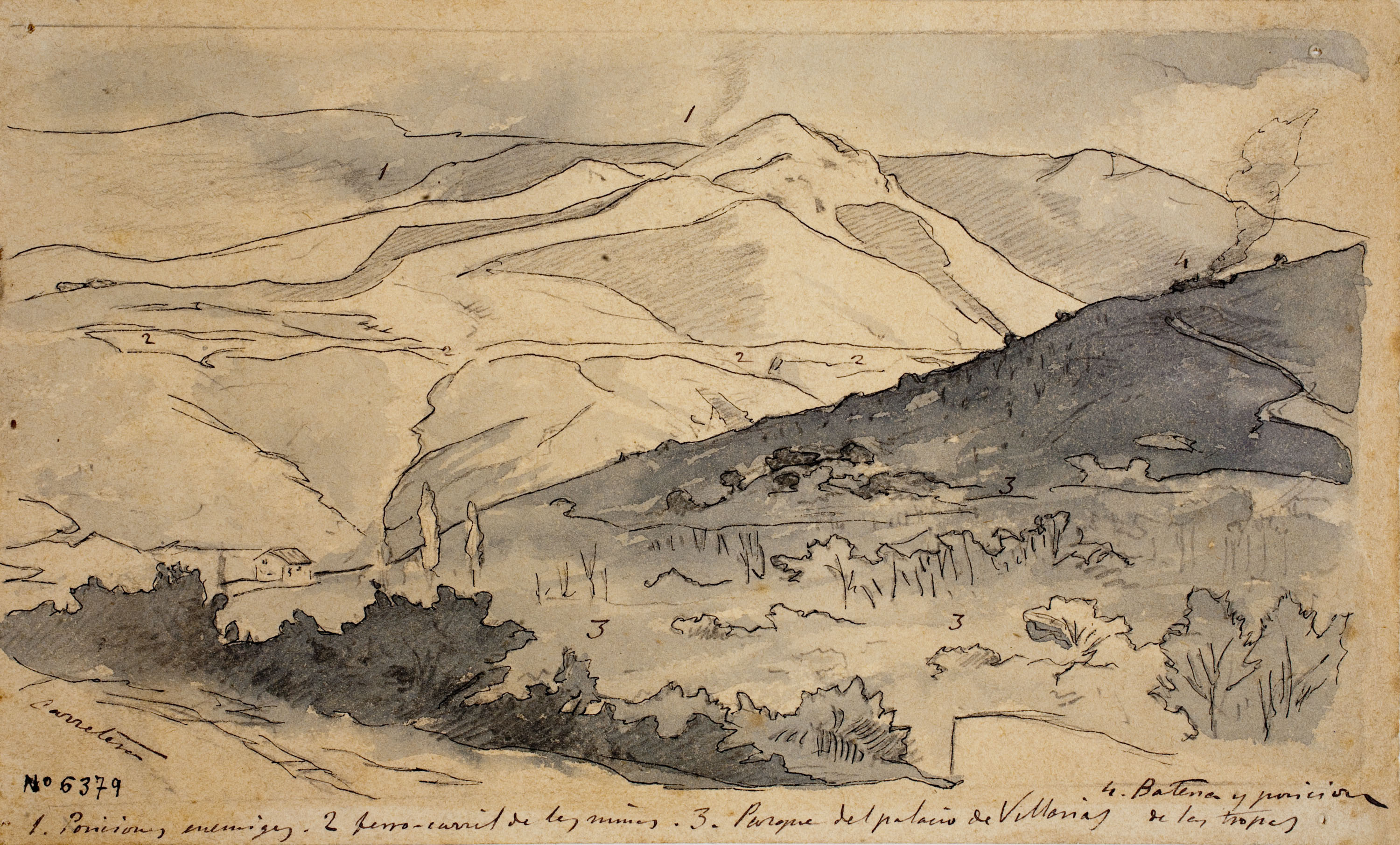 image for: Josep Lluís Pellicer - Vista de las posicions enemigues des de Monte Janedo - Cap a 1872-1876