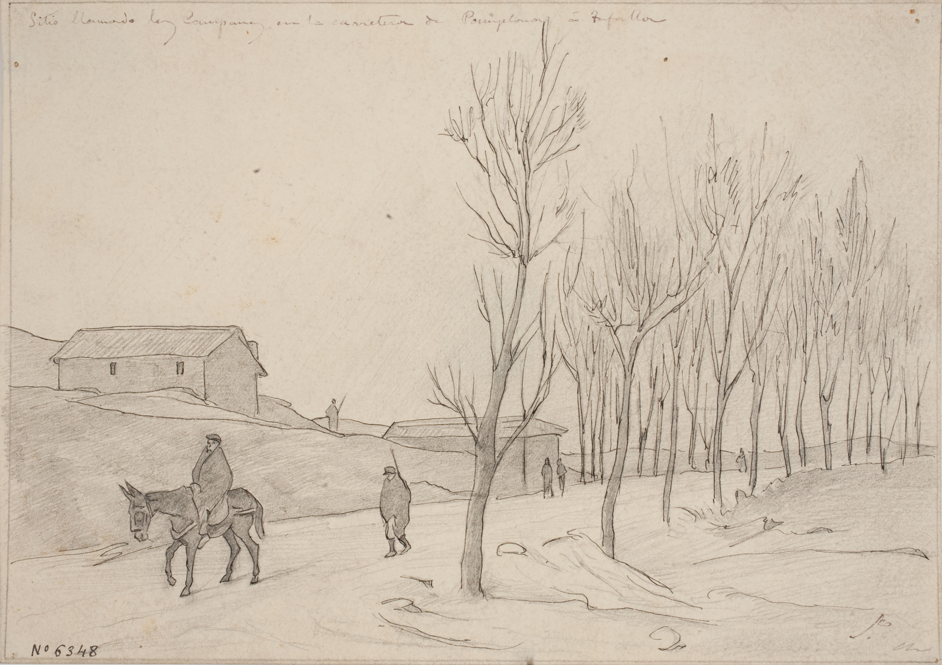 image for: Josep Lluís Pellicer - Sitio llamado Las Campanas en la carretera entre Pamplona a Tafalla - 1875