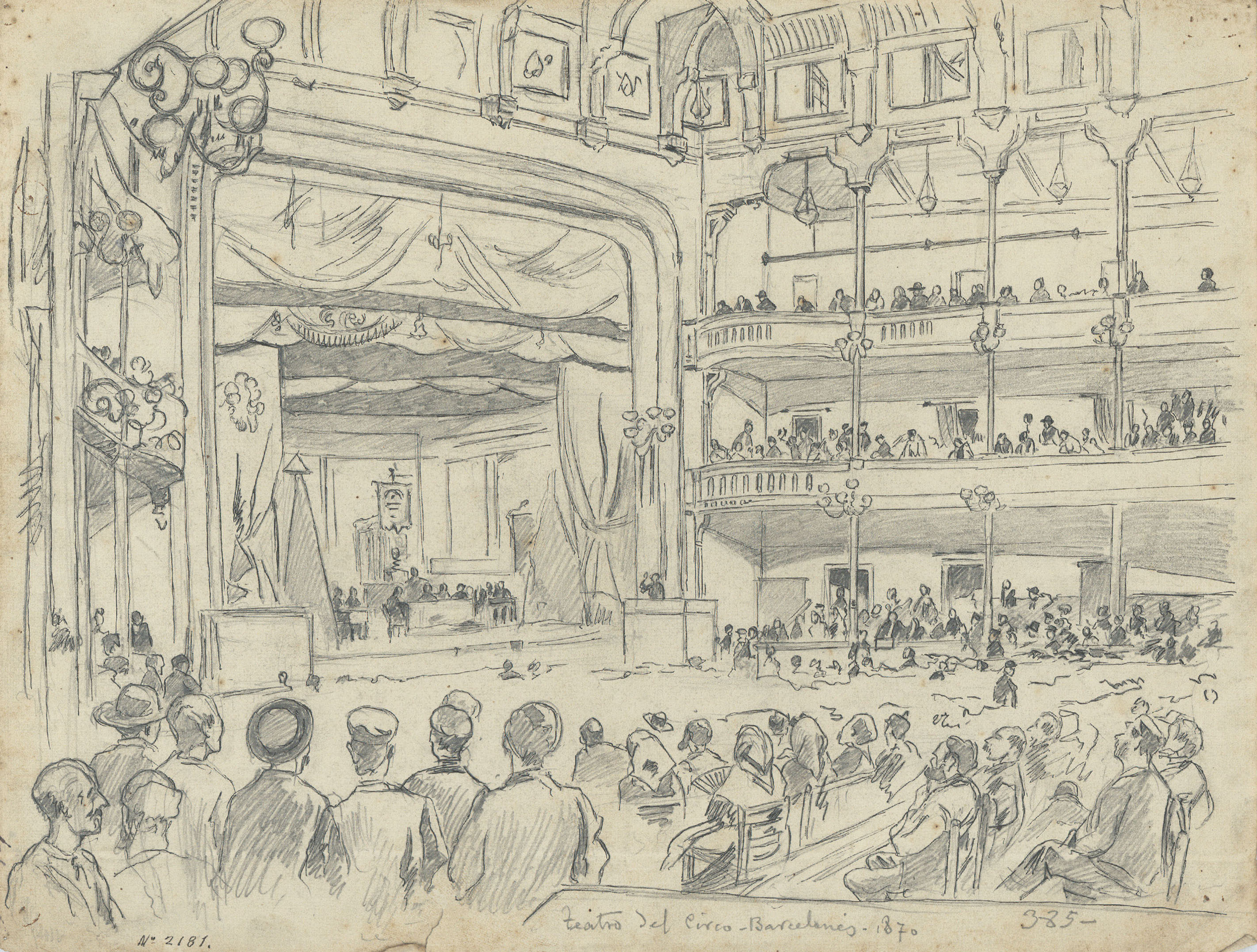 image for: Josep Lluís Pellicer - Un míting al Circo Barcelonés - 1870