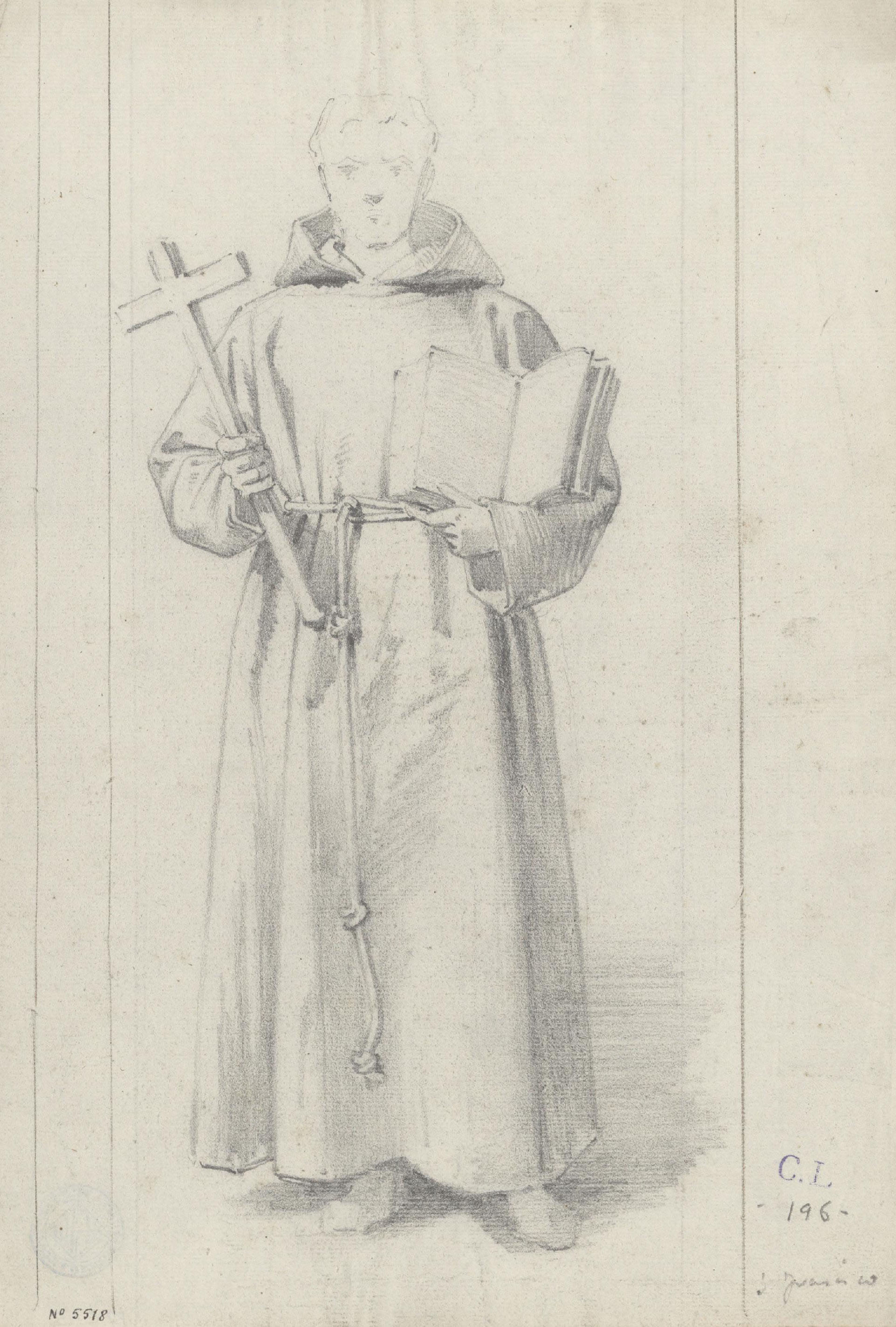 image for: Claudi Lorenzale - Frare franciscà - Cap a 1850-1870