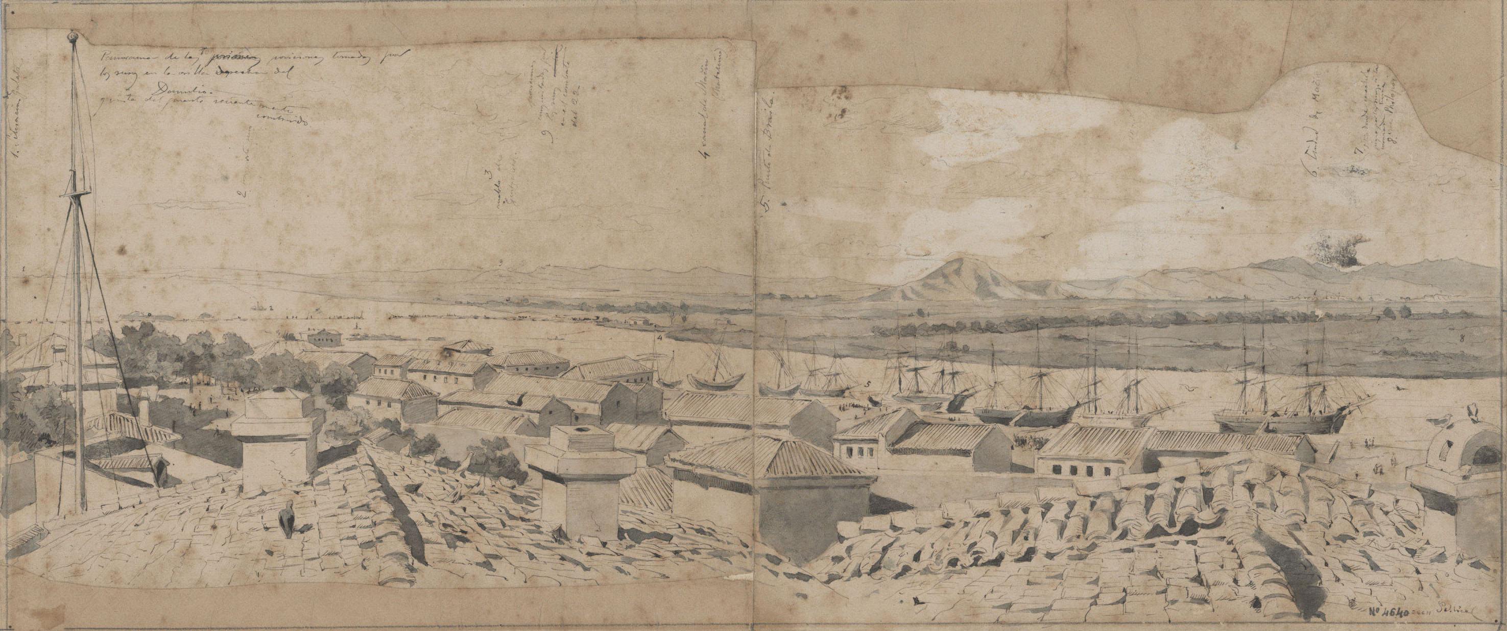 image for: Josep Lluís Pellicer - Panorama de las posiciones tomadas por los rusos en la orilla derecha del Danubio - 1877