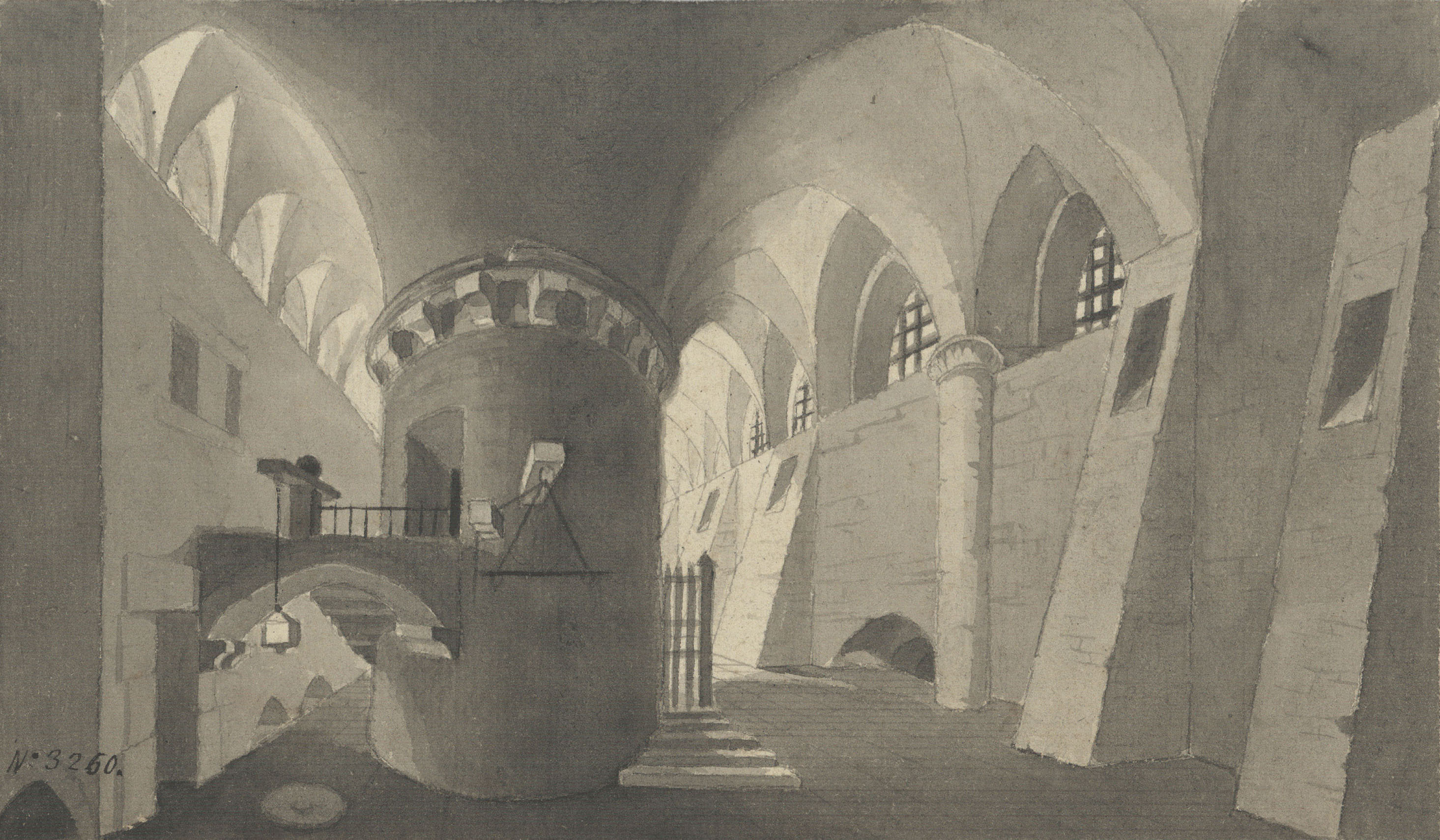 image for: Pau Rigalt - Interior d&#039;una presó (escenografia) - Cap a 1820-1830