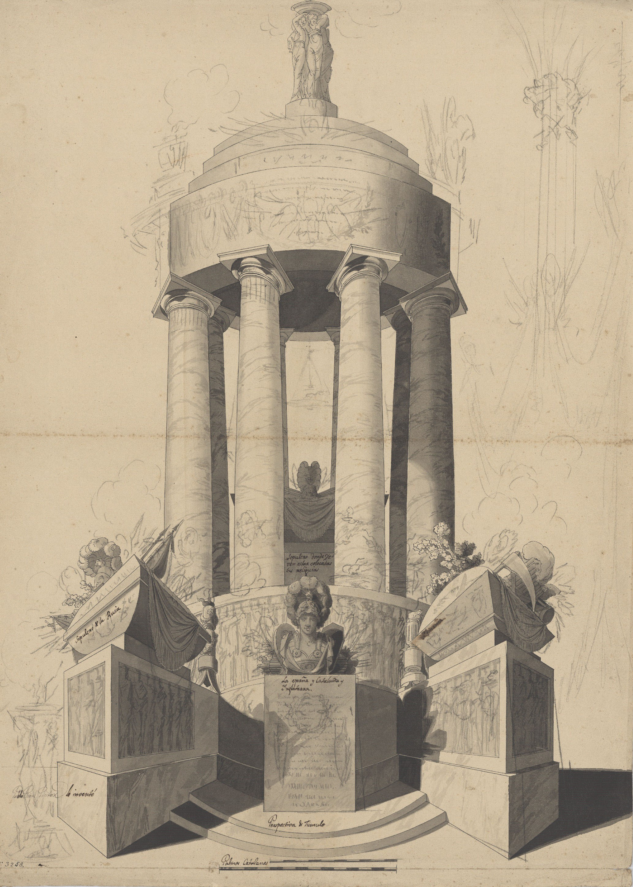 image for: Pau Rigalt - Projecte de túmul funerari - Cap a 1820-1830