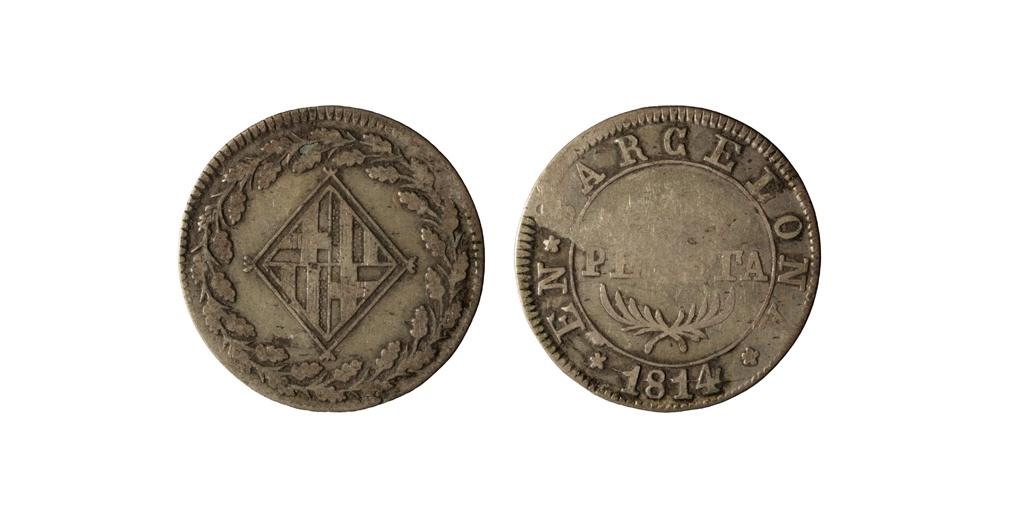 image for: Ocupació francesa - 1 pesseta - 1814